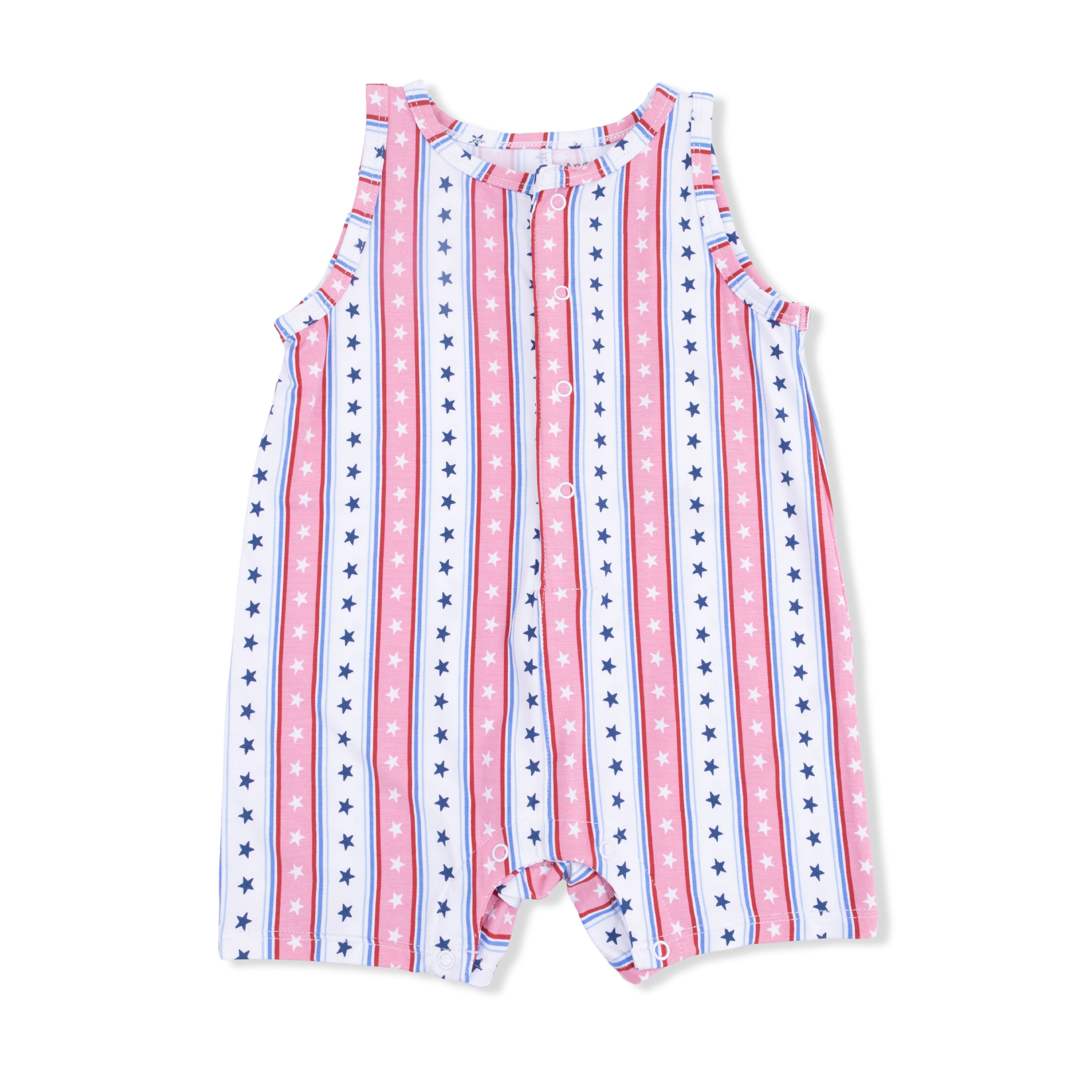 Stars and Stripes - Sleeveless Shortie Romper-Angel Dear