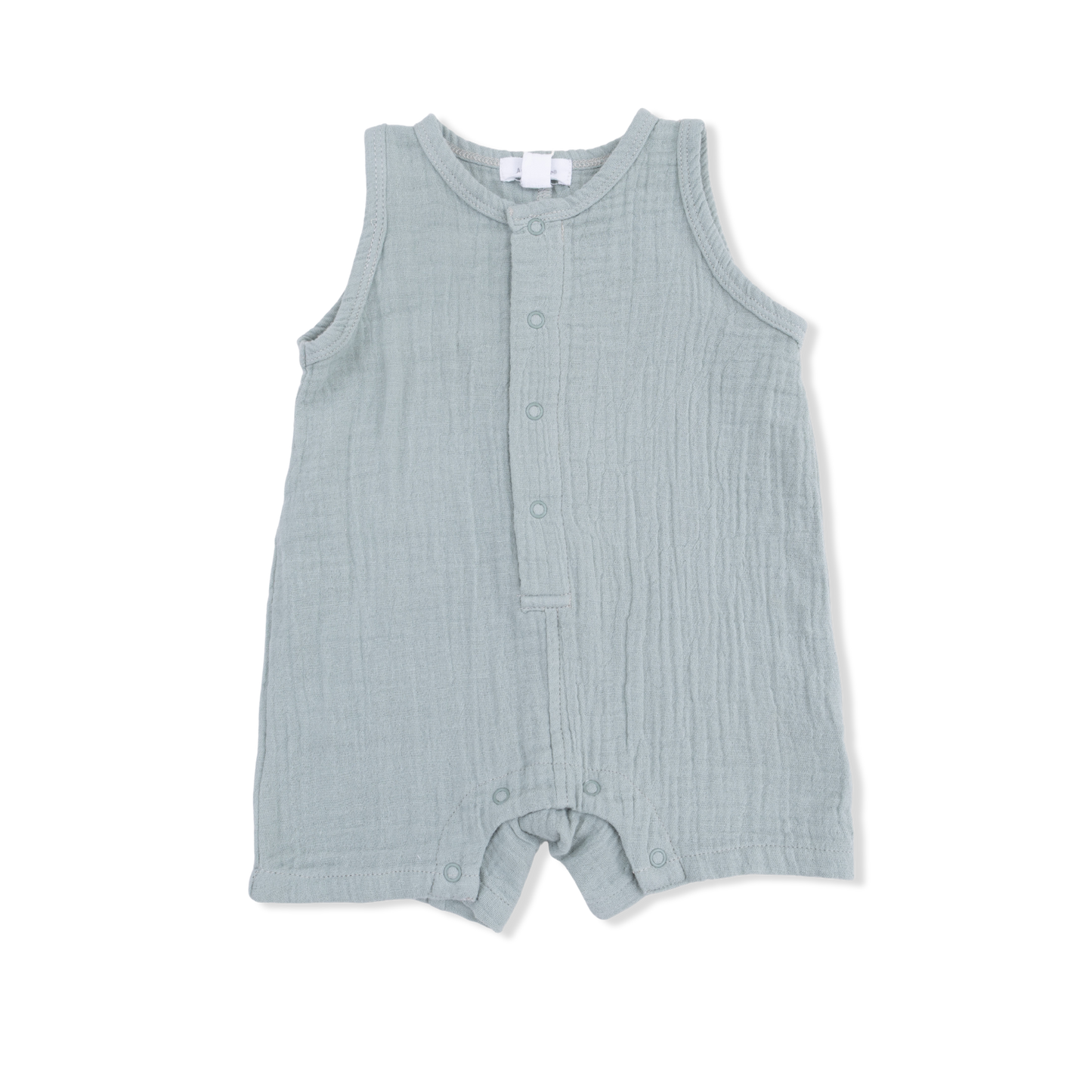 Solid Muslin Jadeite - Sleeveless Shortie Romper-Angel Dear