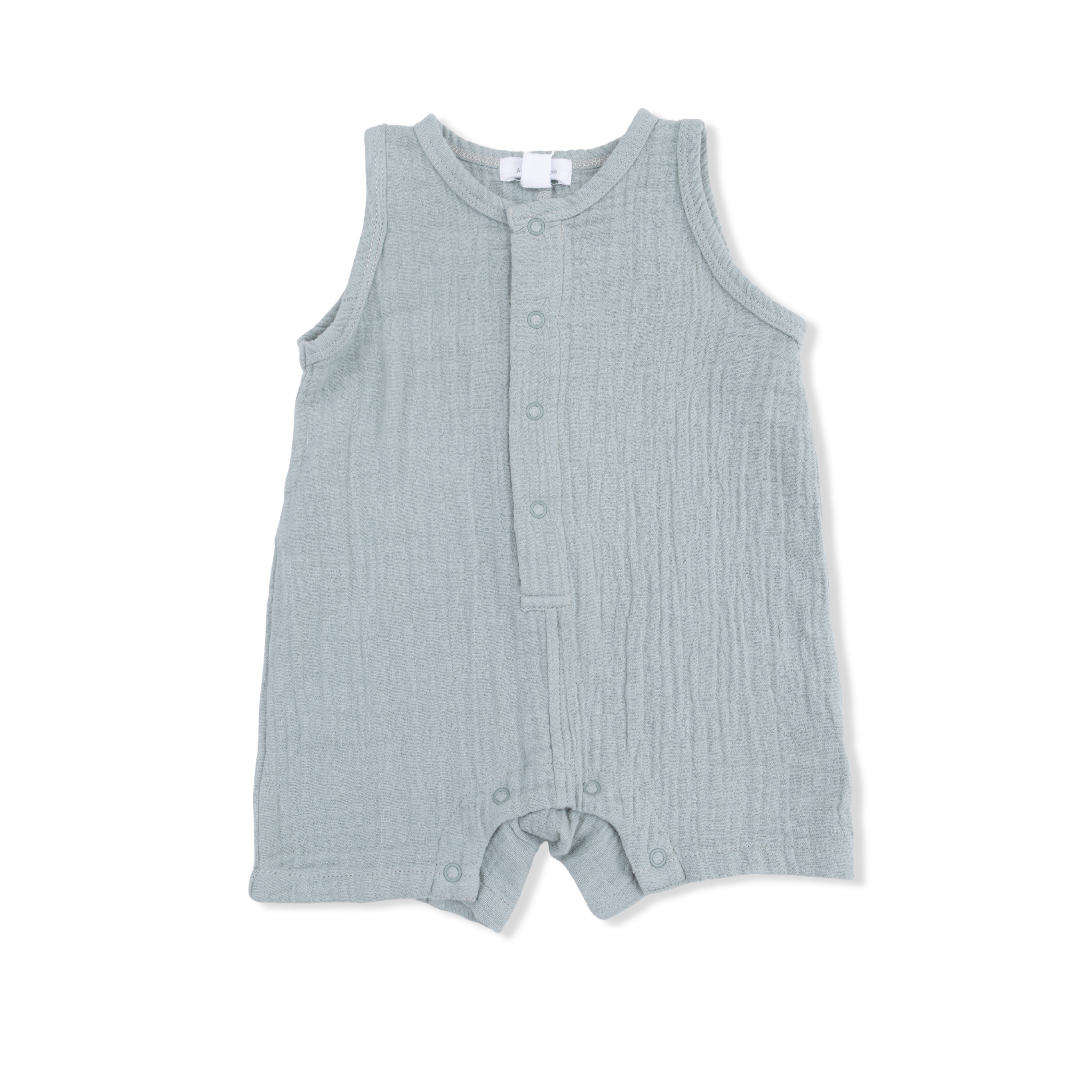 Solid Muslin Jadeite - Sleeveless Shortie Romper-Angel Dear