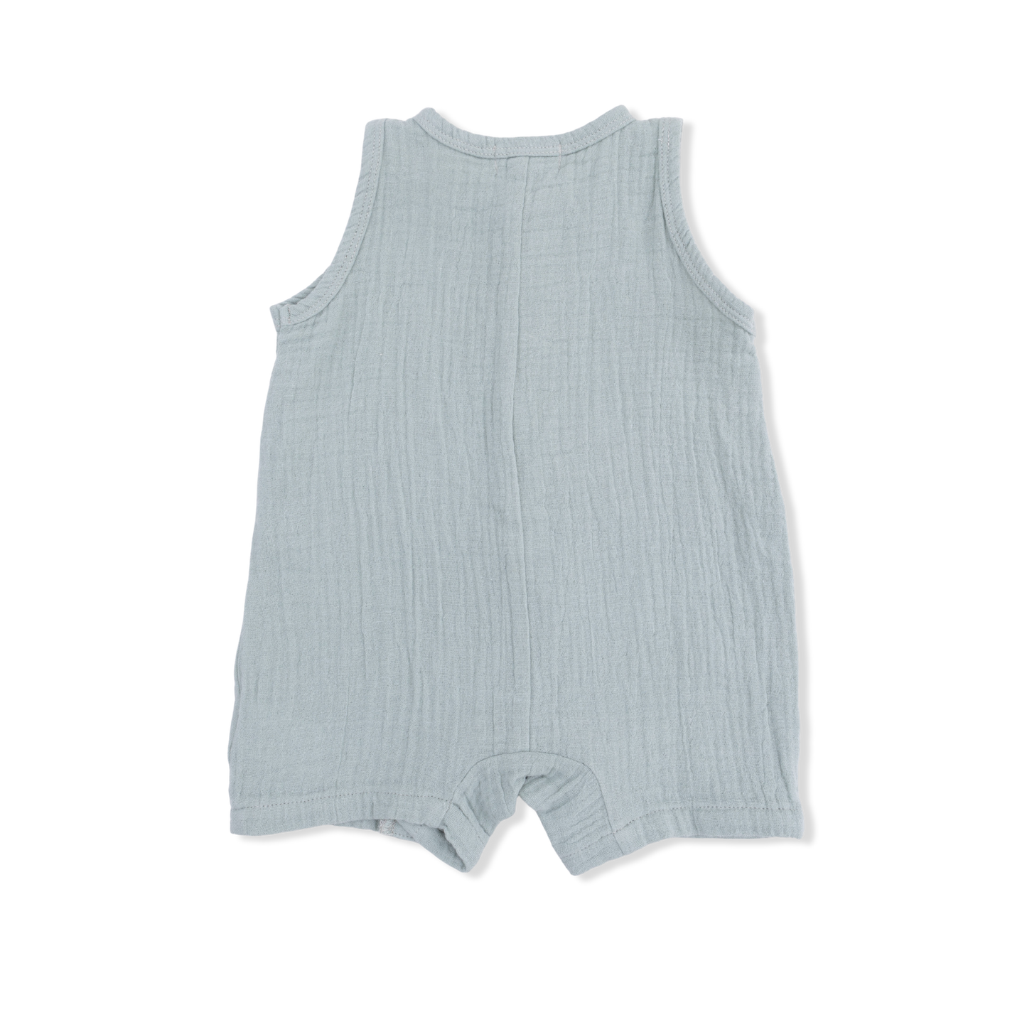 Solid Muslin Jadeite - Sleeveless Shortie Romper-Angel Dear