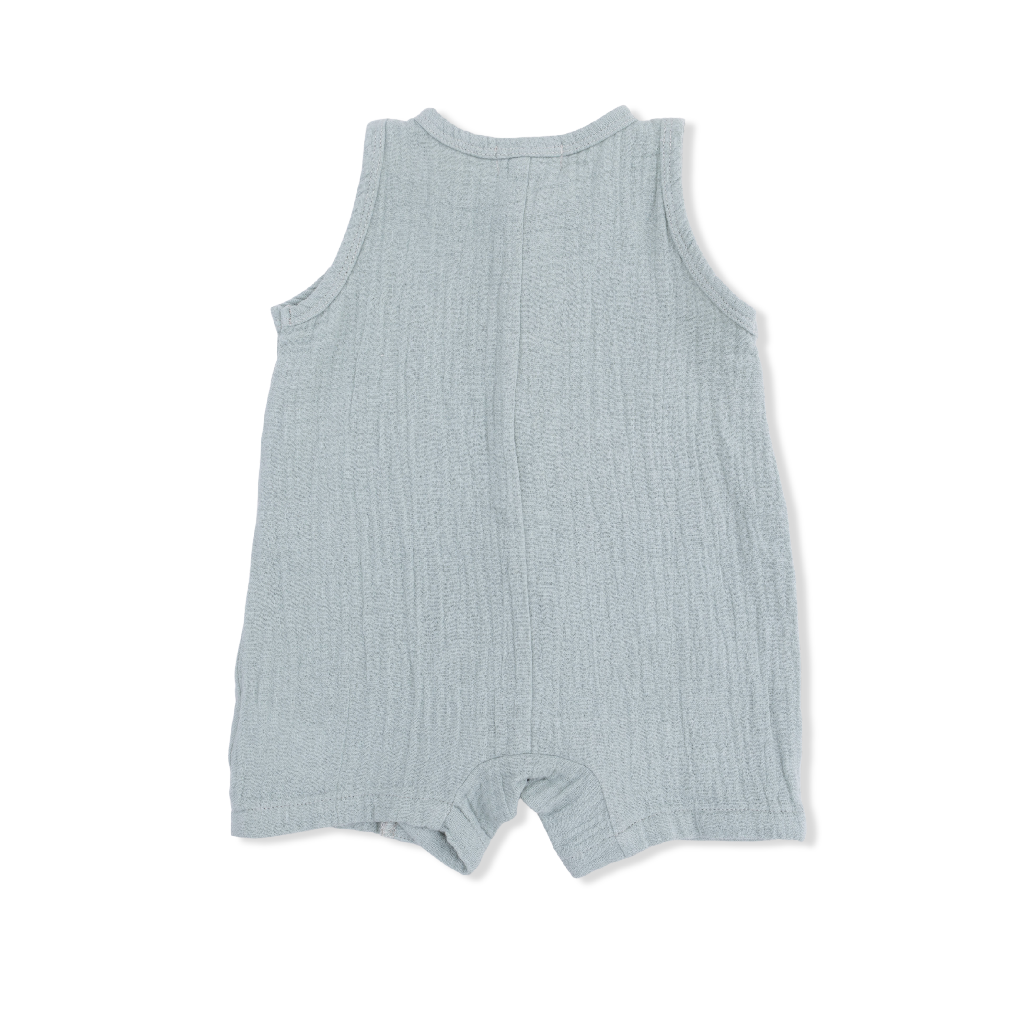 Solid Muslin Jadeite - Sleeveless Shortie Romper-Angel Dear