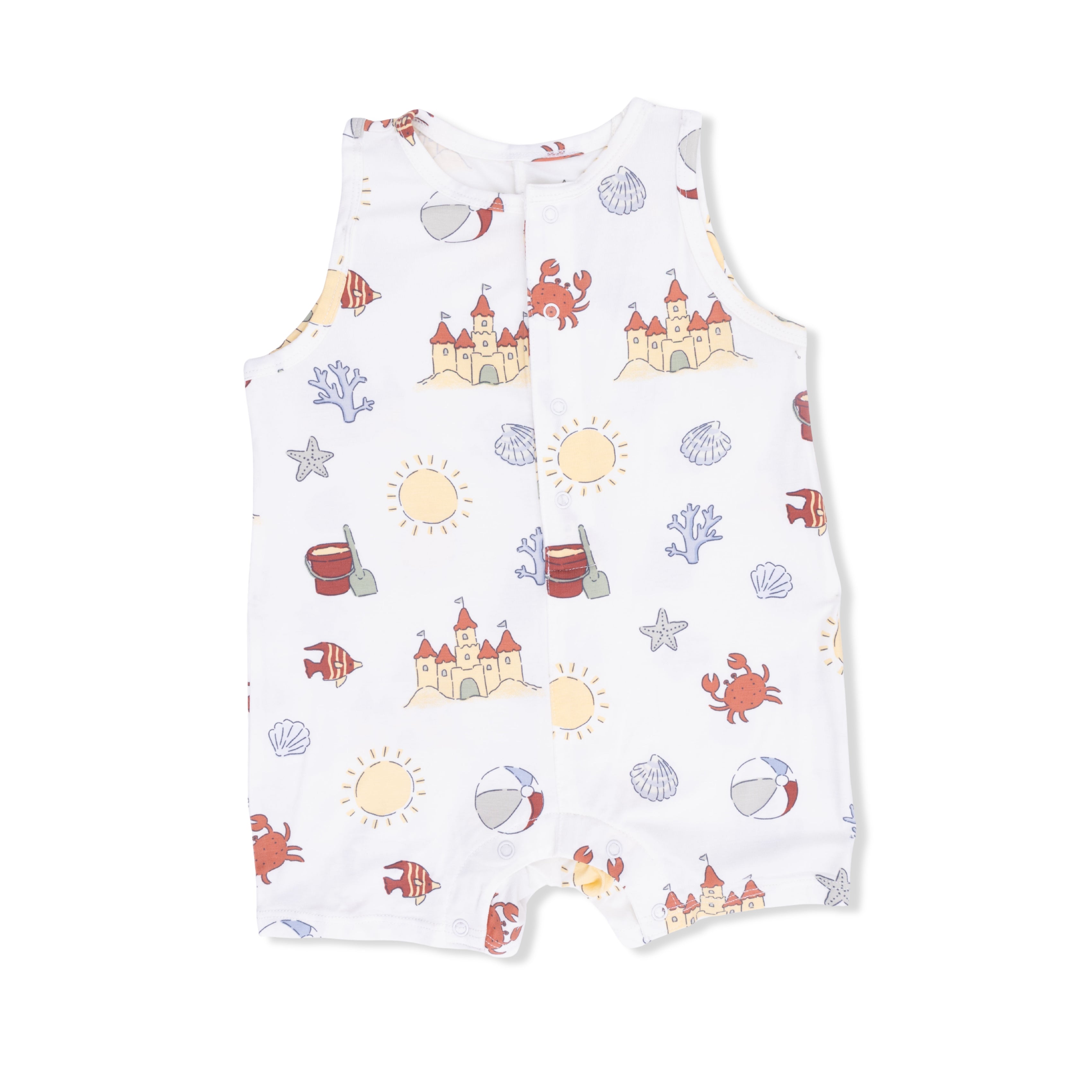Sunny Sandcastles - Sleeveless Shortie Romper-Angel Dear