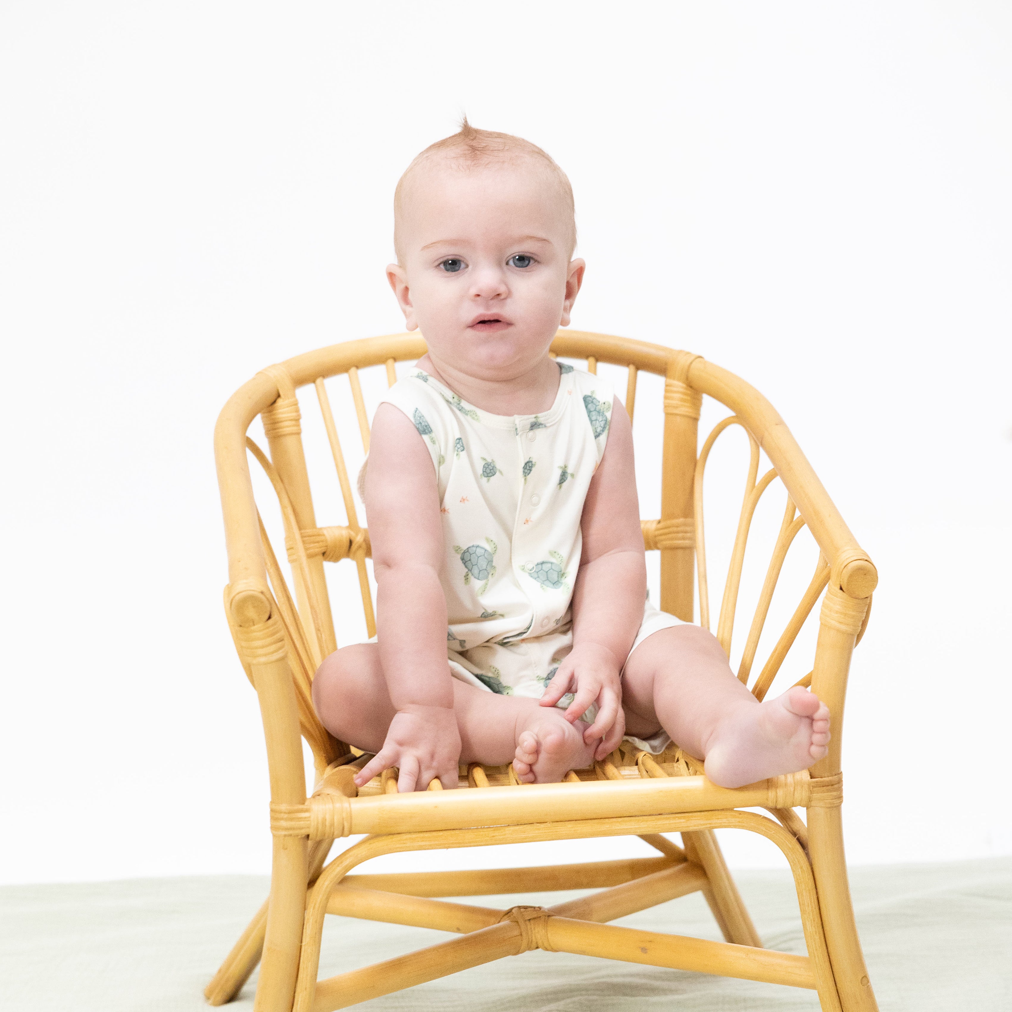 Sea Turtles - Sleeveless Shortie Romper-Angel Dear