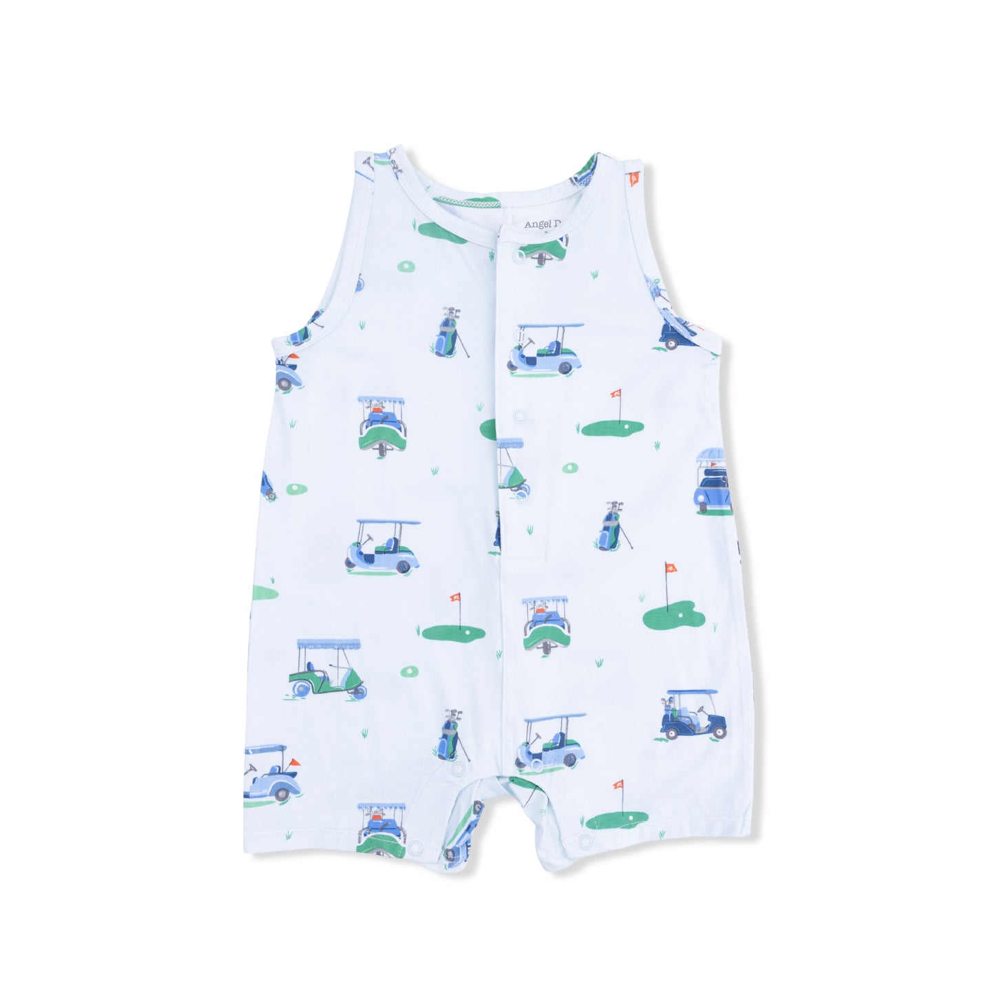 Vintage Golf Carts Blue - Sleeveless Shortie Romper-Angel Dear