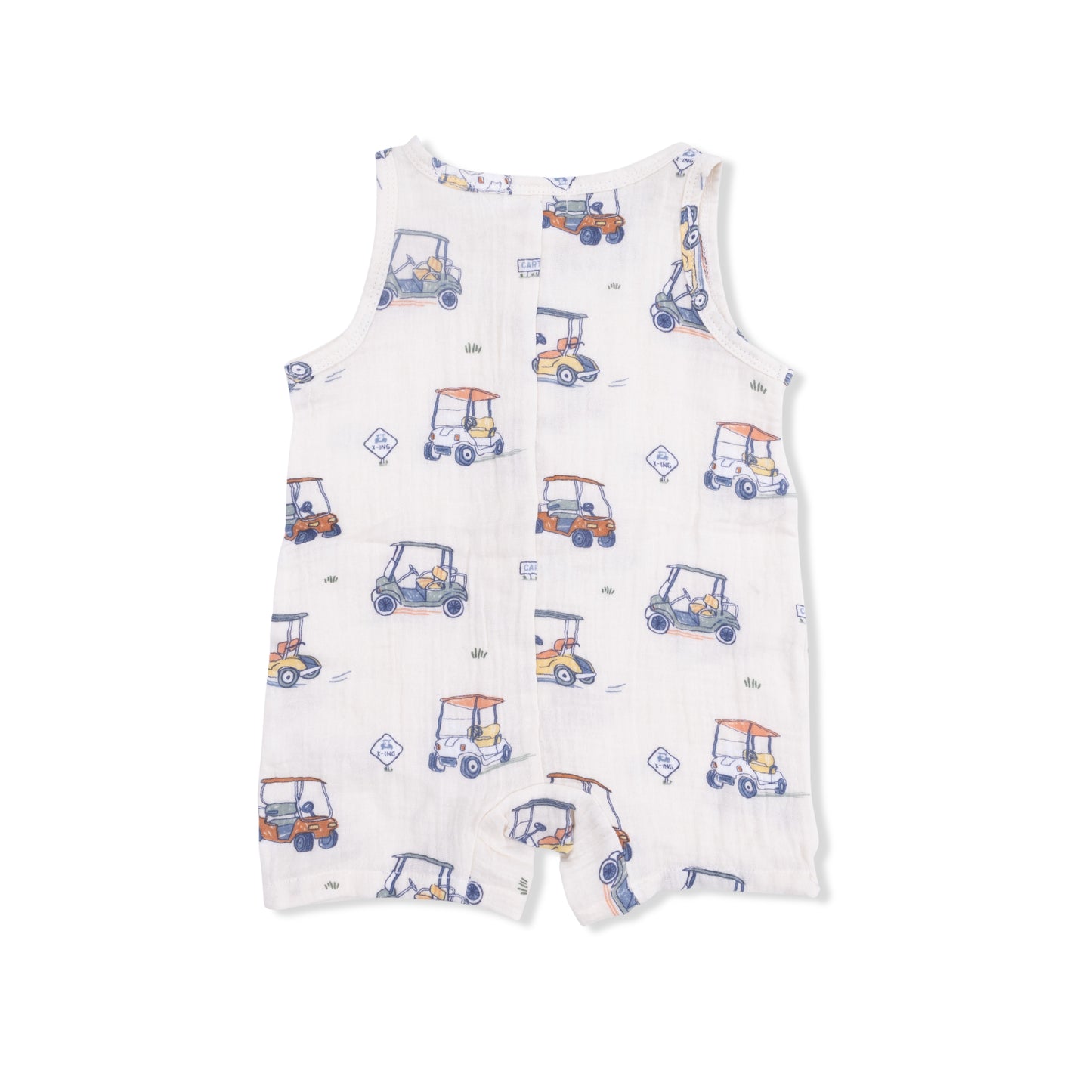 Zooming Golf Carts - Sleeveless Shortie Romper-Angel Dear