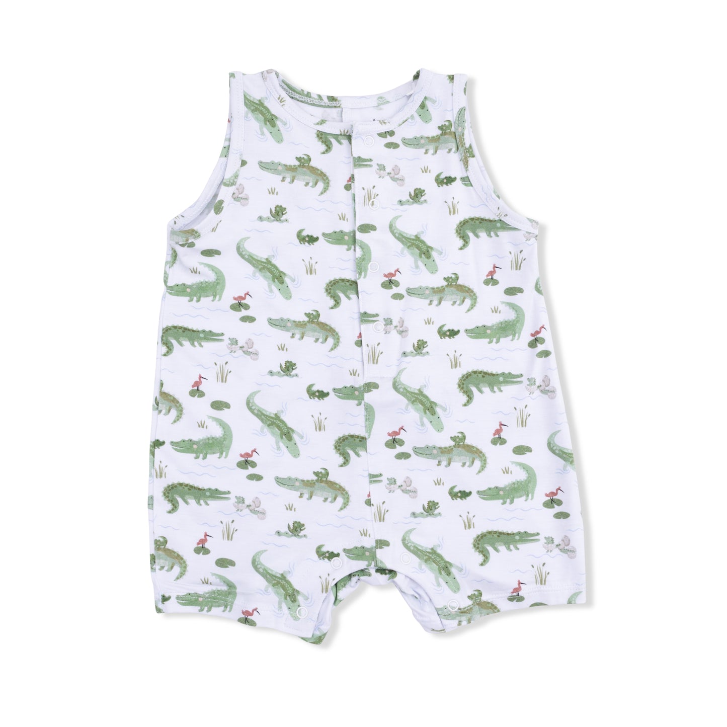 Crayon Alligators - Sleeveless Shortie Romper-Angel Dear