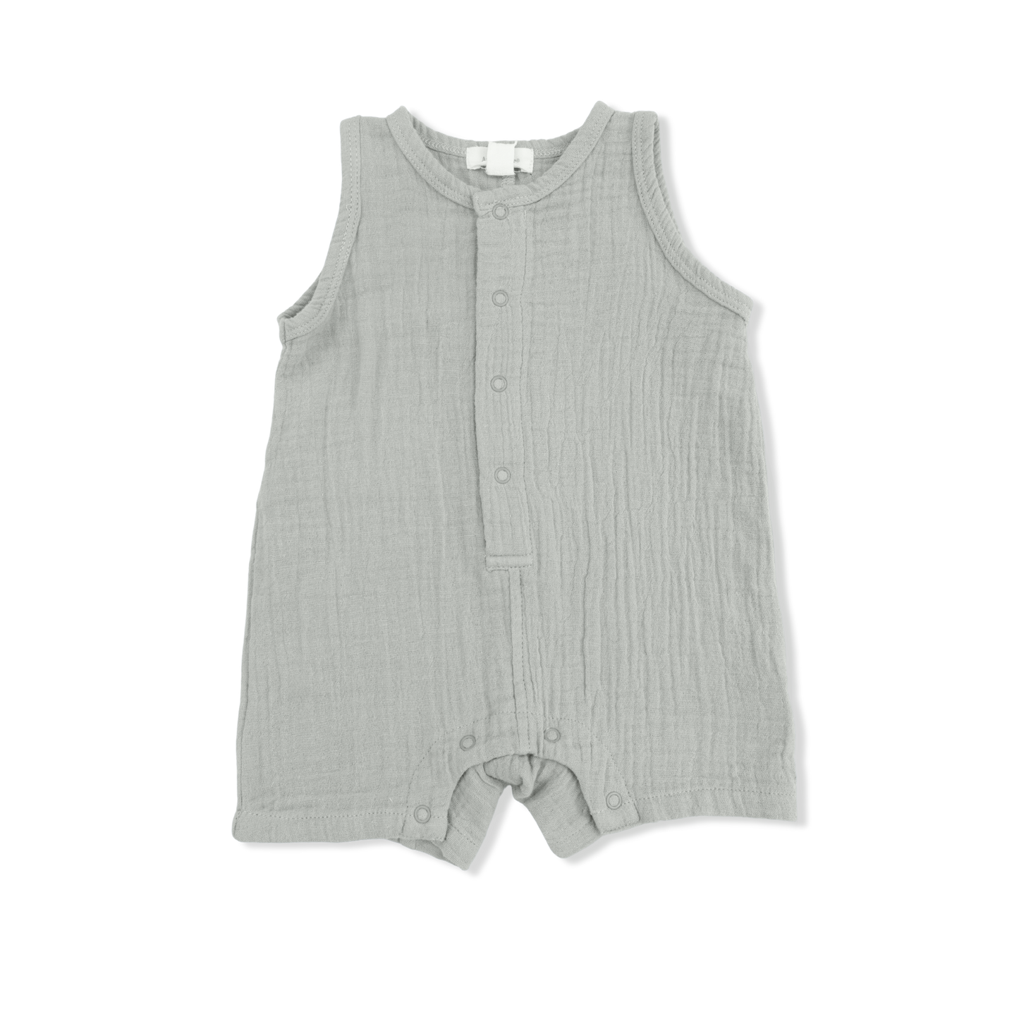 Solid Muslin Desert Green - Sleeveless Shortie Romper-Angel Dear