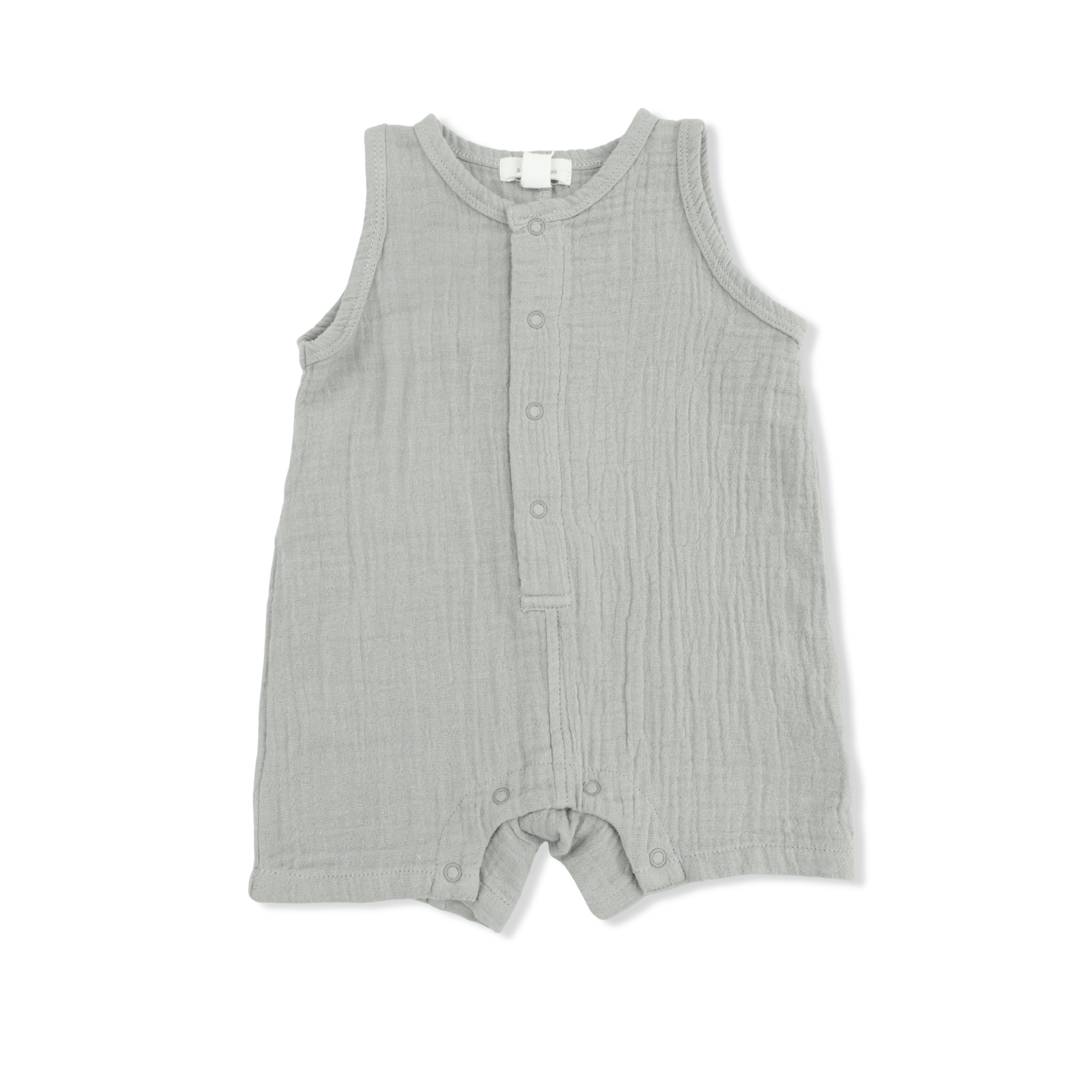 Solid Muslin Desert Green - Sleeveless Shortie Romper-Angel Dear