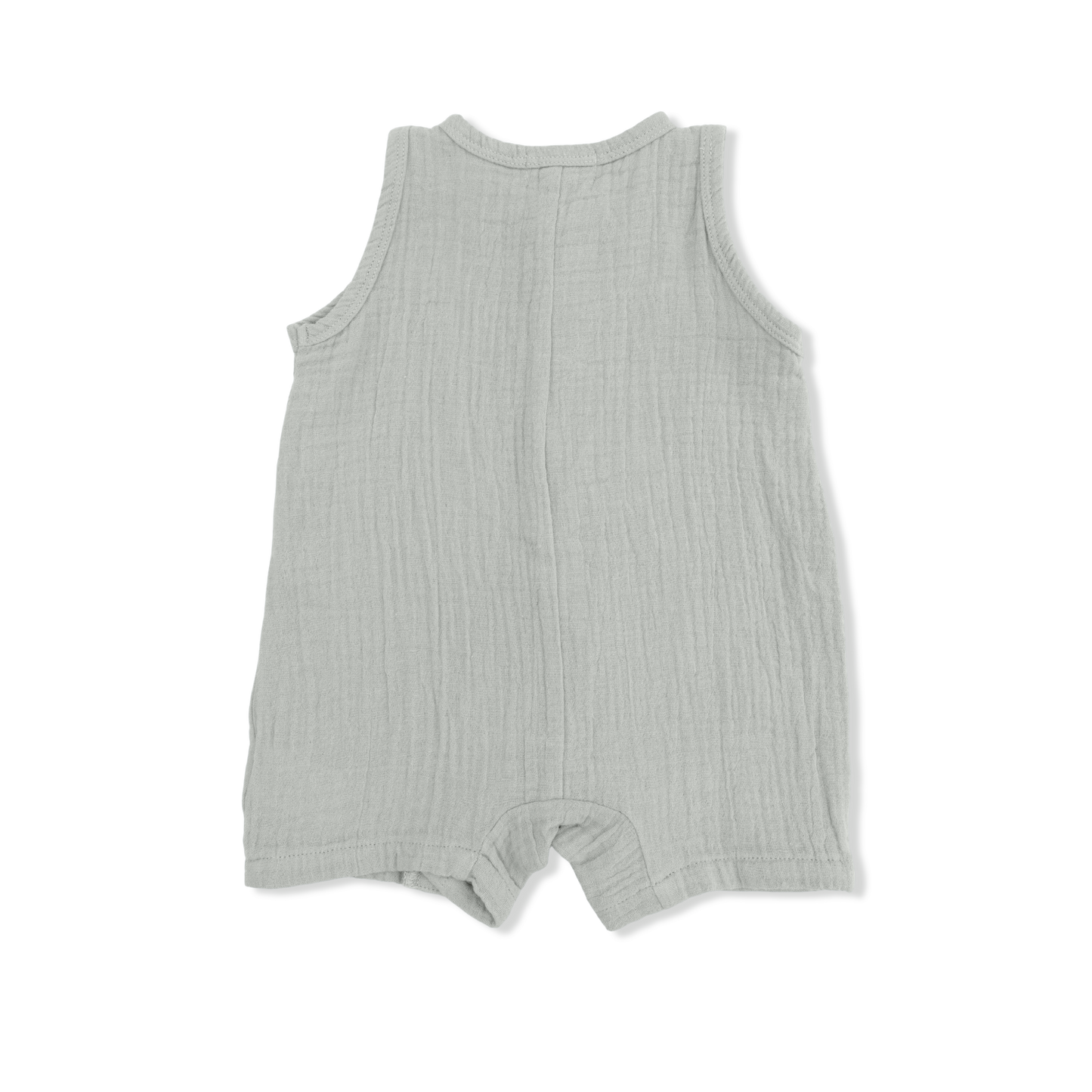 Solid Muslin Desert Green - Sleeveless Shortie Romper-Angel Dear