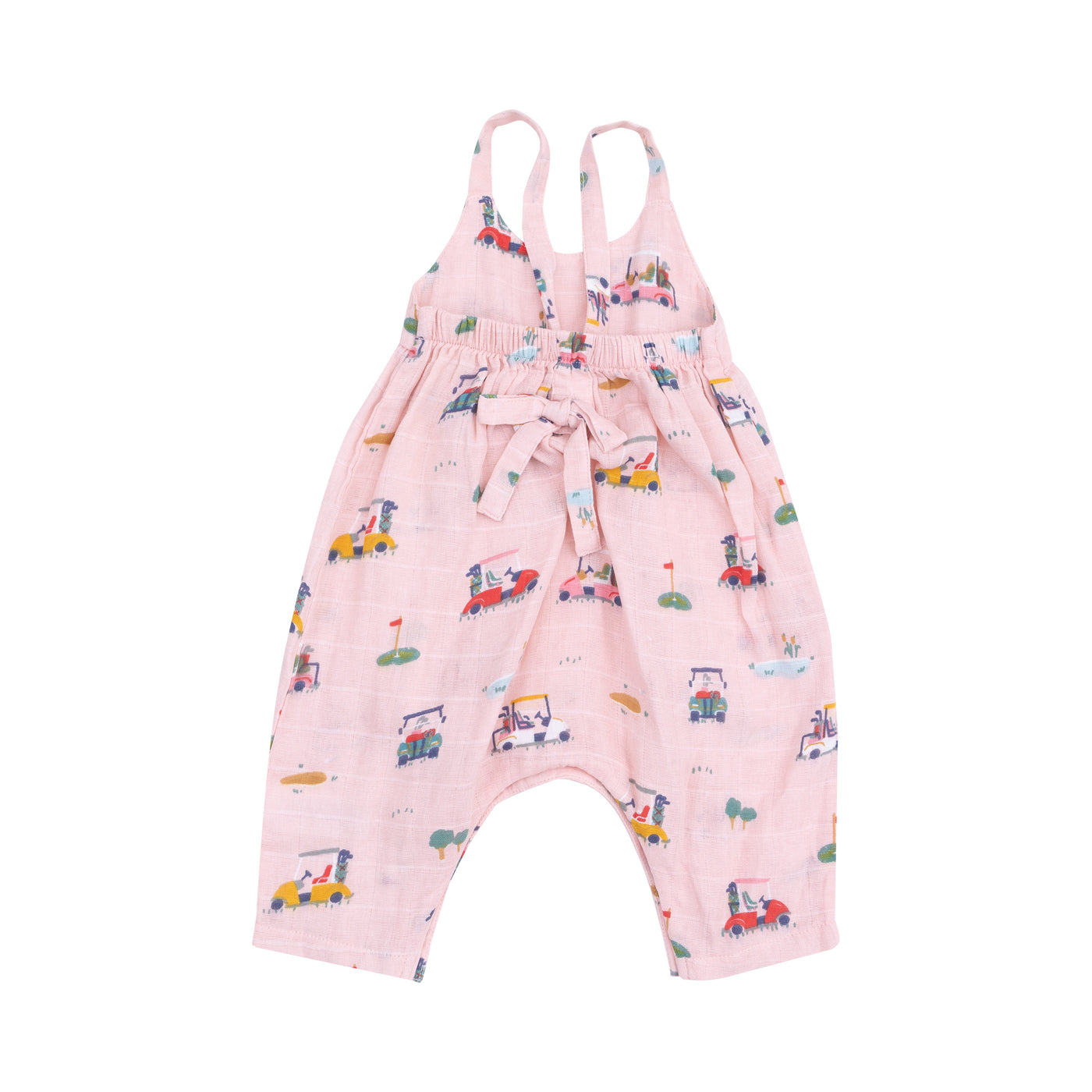 Tie Back Romper - Golf Cart Cuties Pink