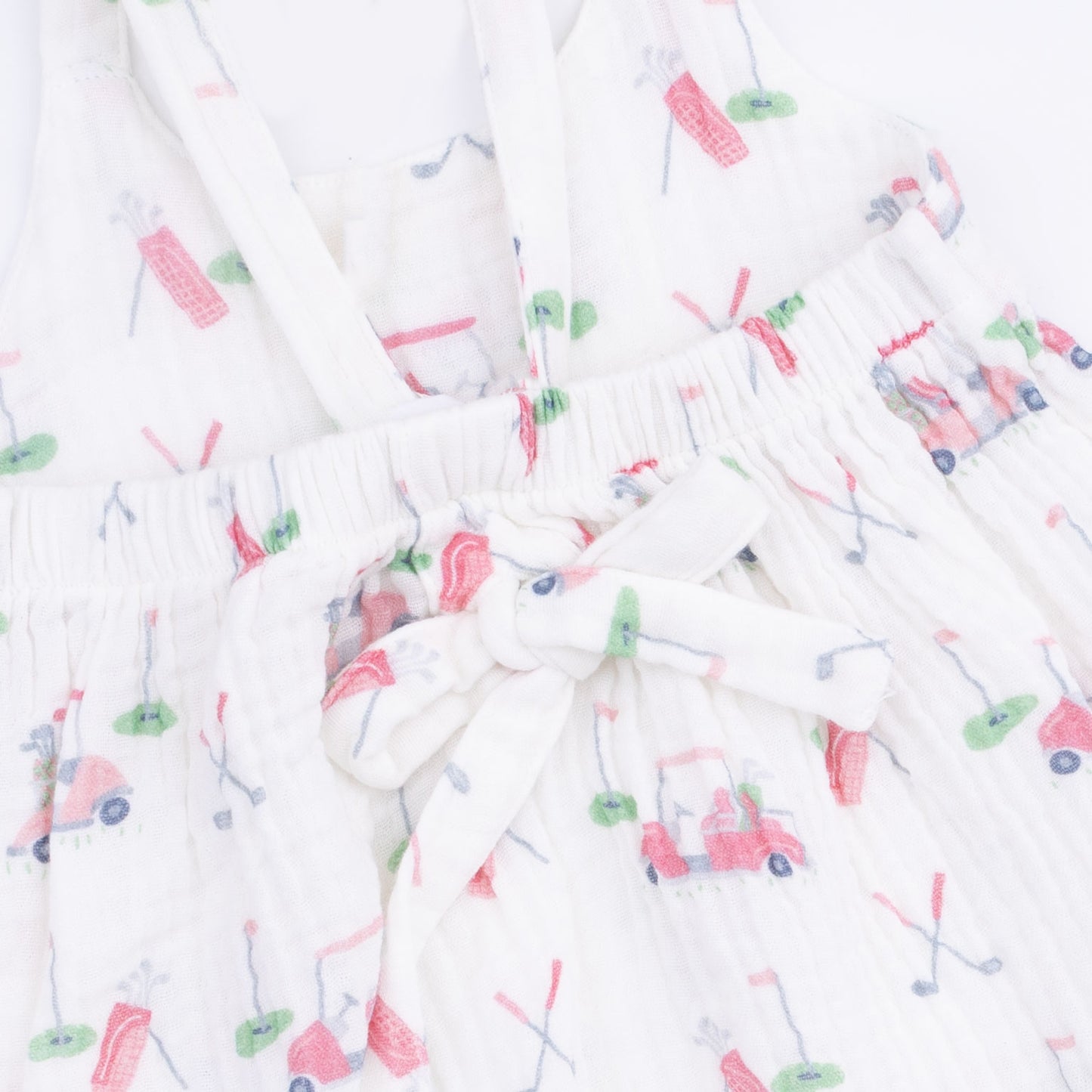 Baby Golf Carts Pink - Tie Back Romper