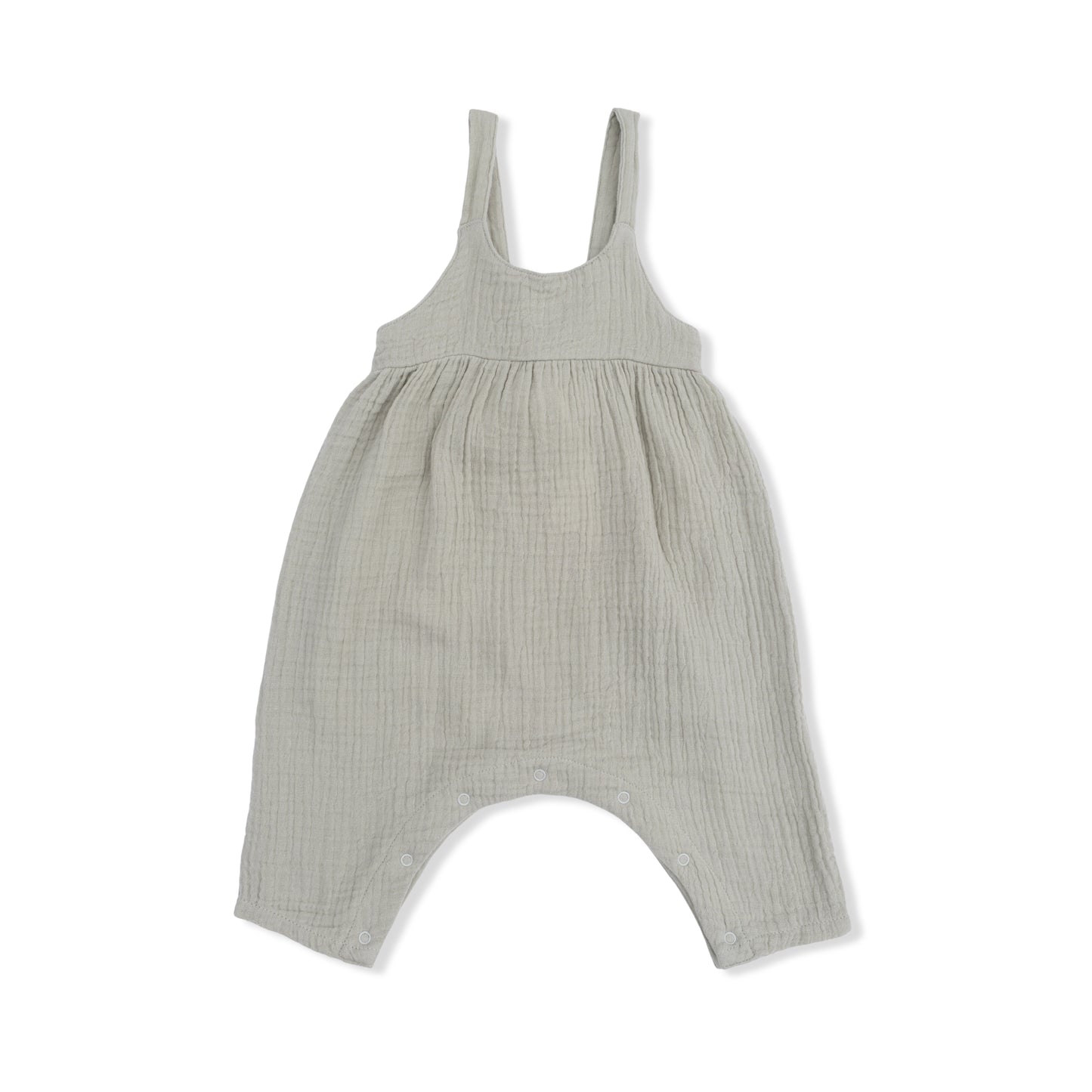 Solid Muslin Desert Green - Tie Back Romper