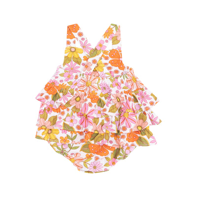 Ruffle Sunsuit - Boho Beachy Floral