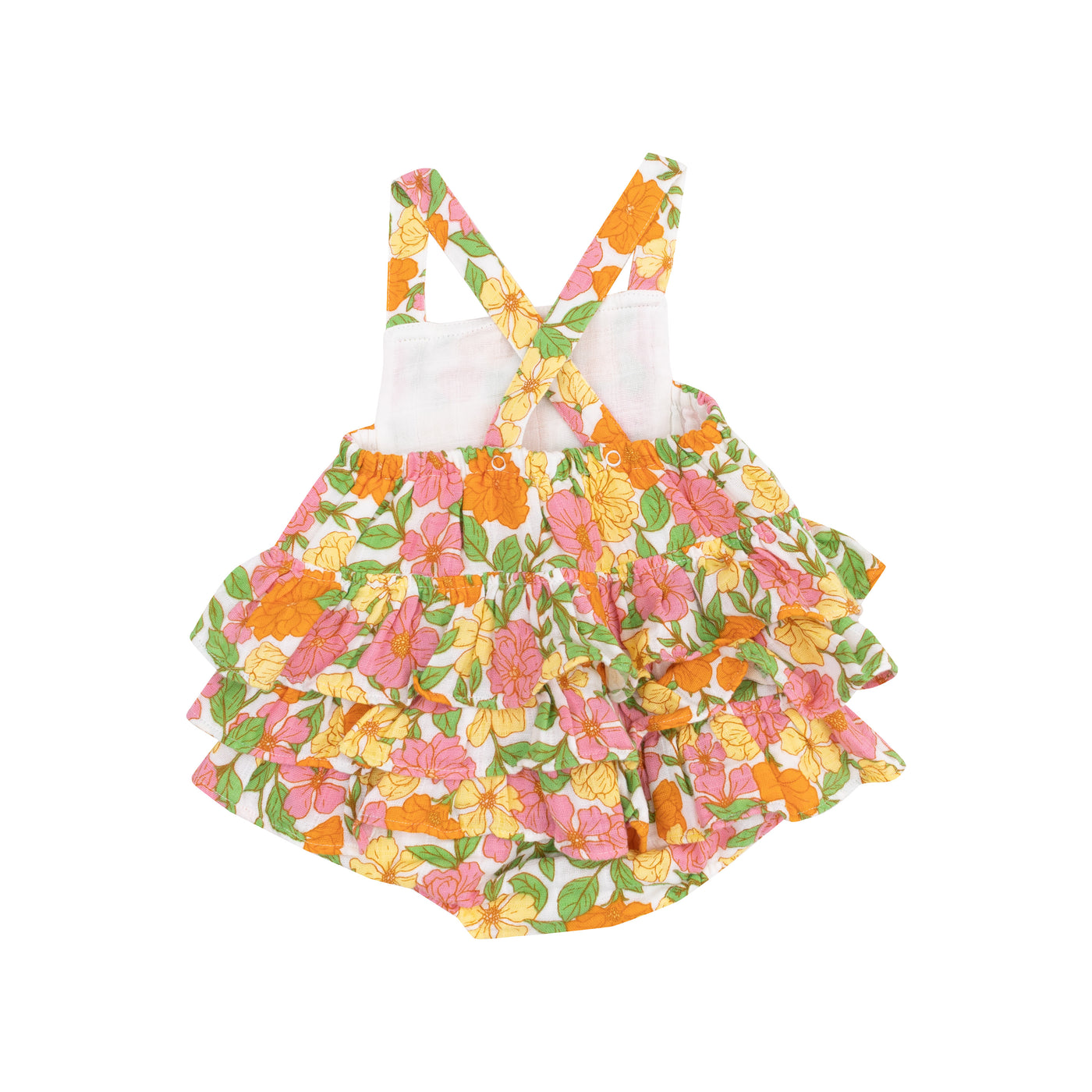 Ruffle Sunsuit- Botanical Retro Floral