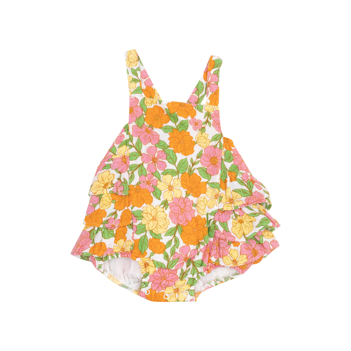 Ruffle Sunsuit- Botanical Retro Floral