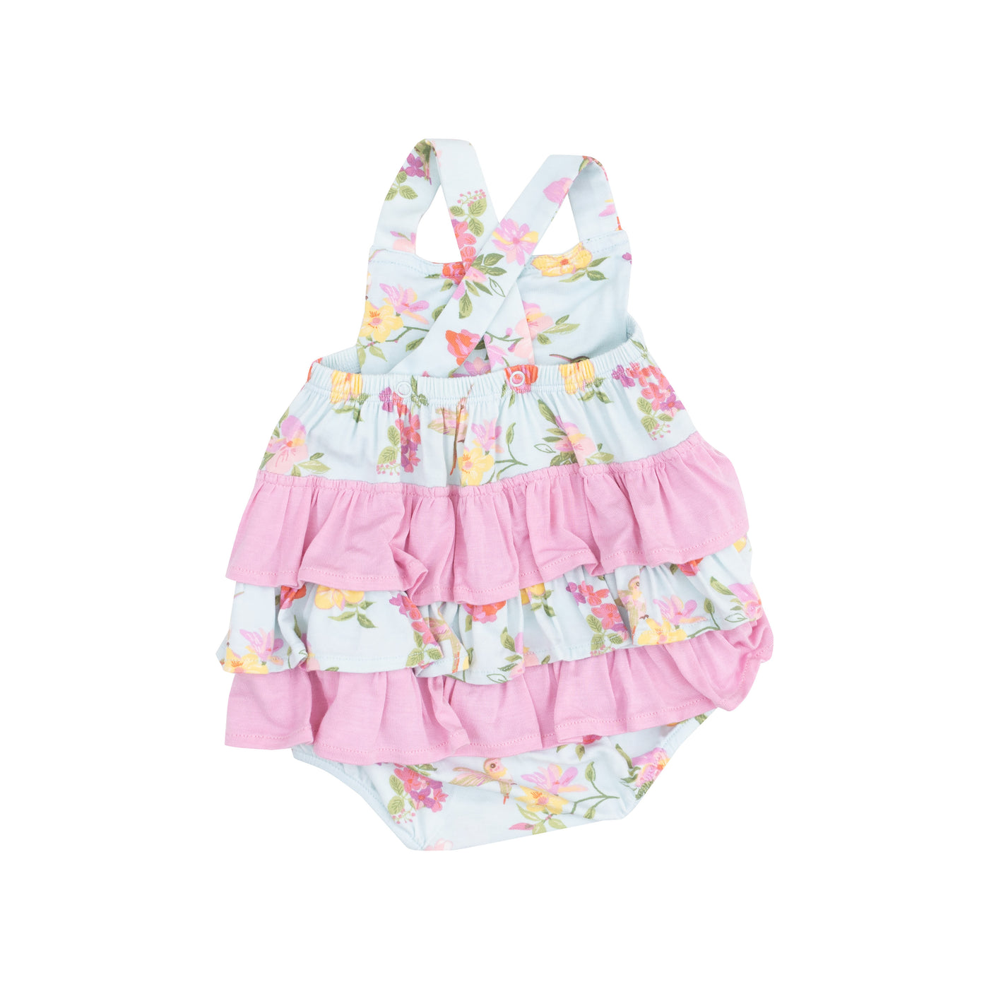 Ruffle Sunsuit - Cute Hummingbirds