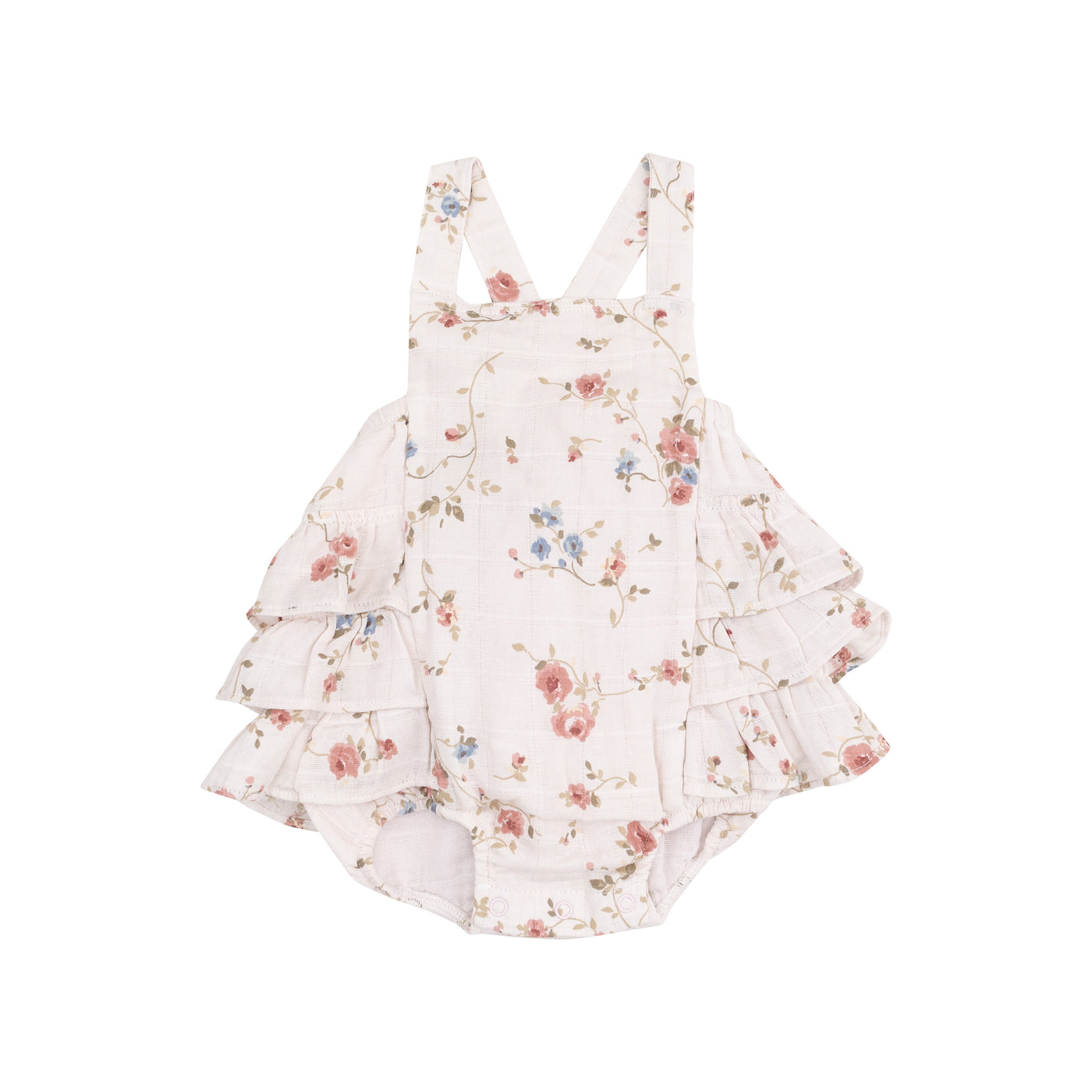 Ruffle Sunsuit - Climbing Roses