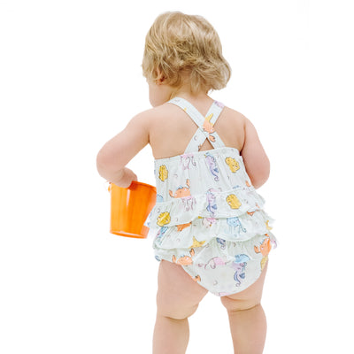 Ruffle Sunsuit - Cute Sea Creatures