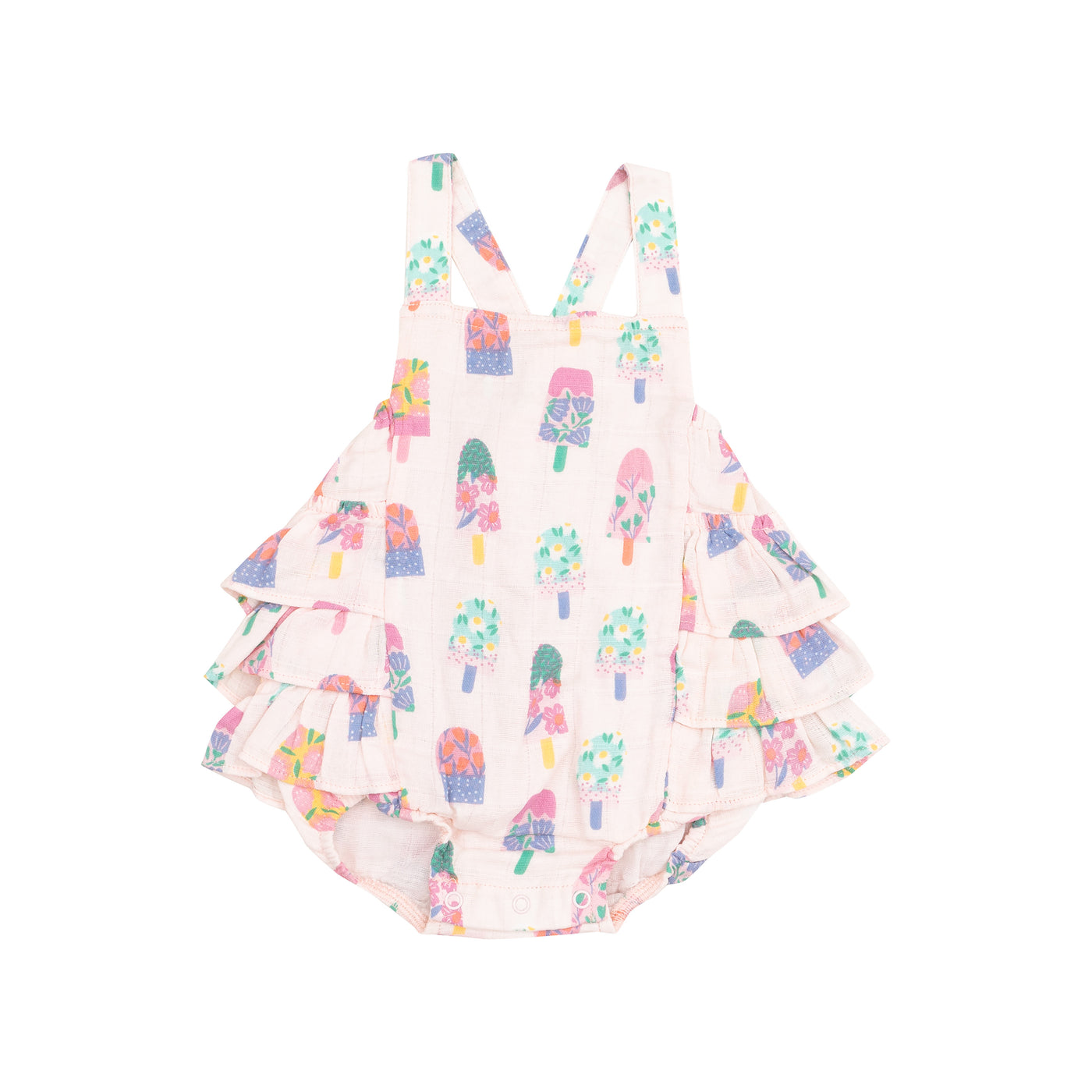 Ruffle Sunsuit - Floral Popsicles