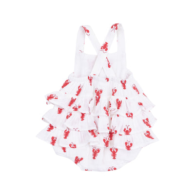 Ruffle Sunsuit - Lobster Muslin