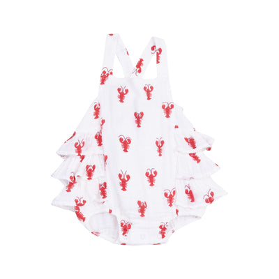 Ruffle Sunsuit - Lobster Muslin