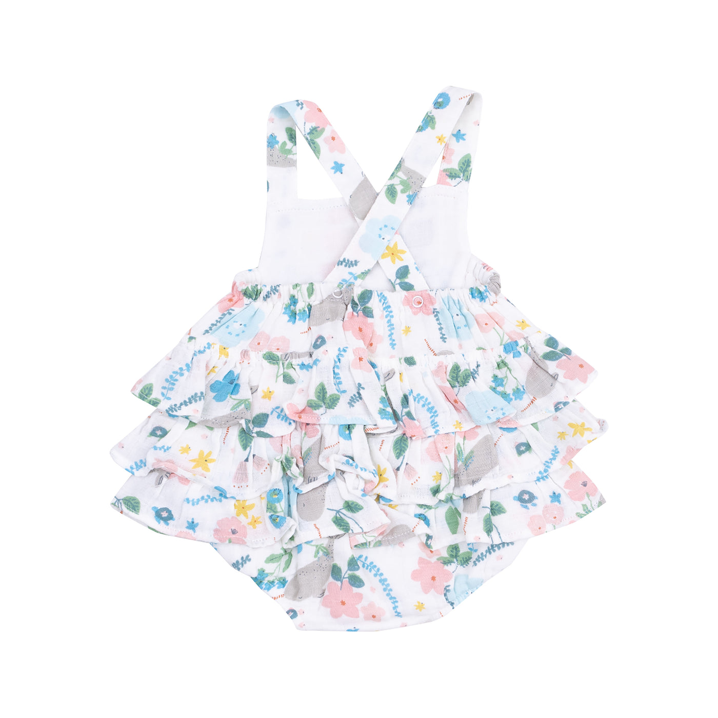 Ruffle Sunsuit - Narwhal Floral