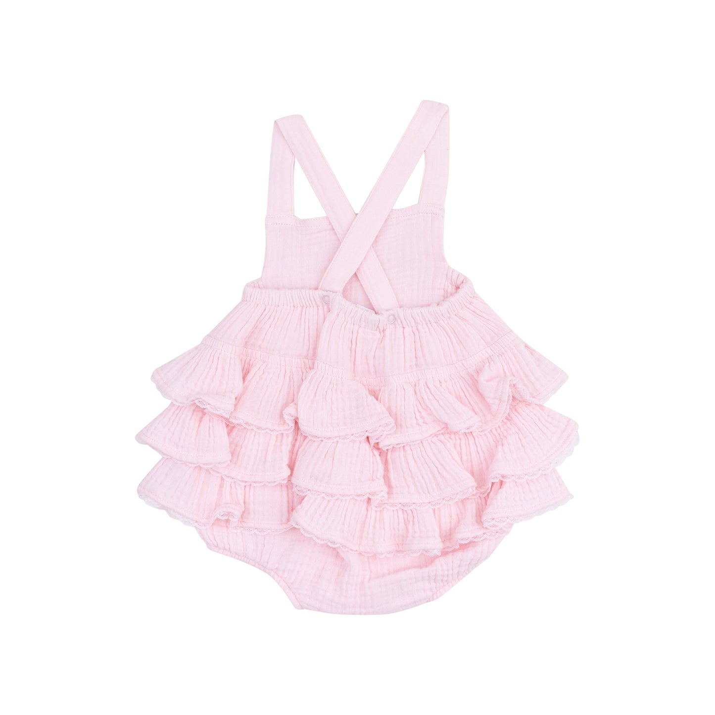 Ruffle Sunsuit - Solid Muslin Ballerina-Angel Dear