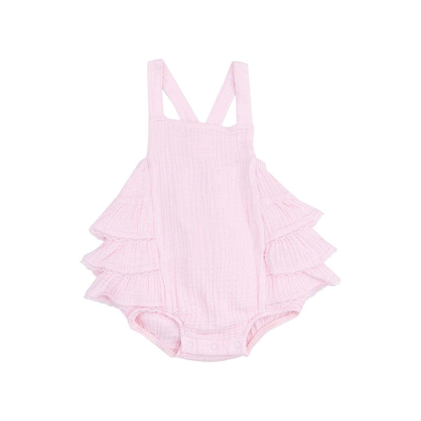 Ruffle Sunsuit - Solid Muslin Ballerina-Angel Dear
