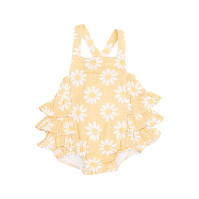 Ruffle Sunsuit - Yellow Mod Daisy