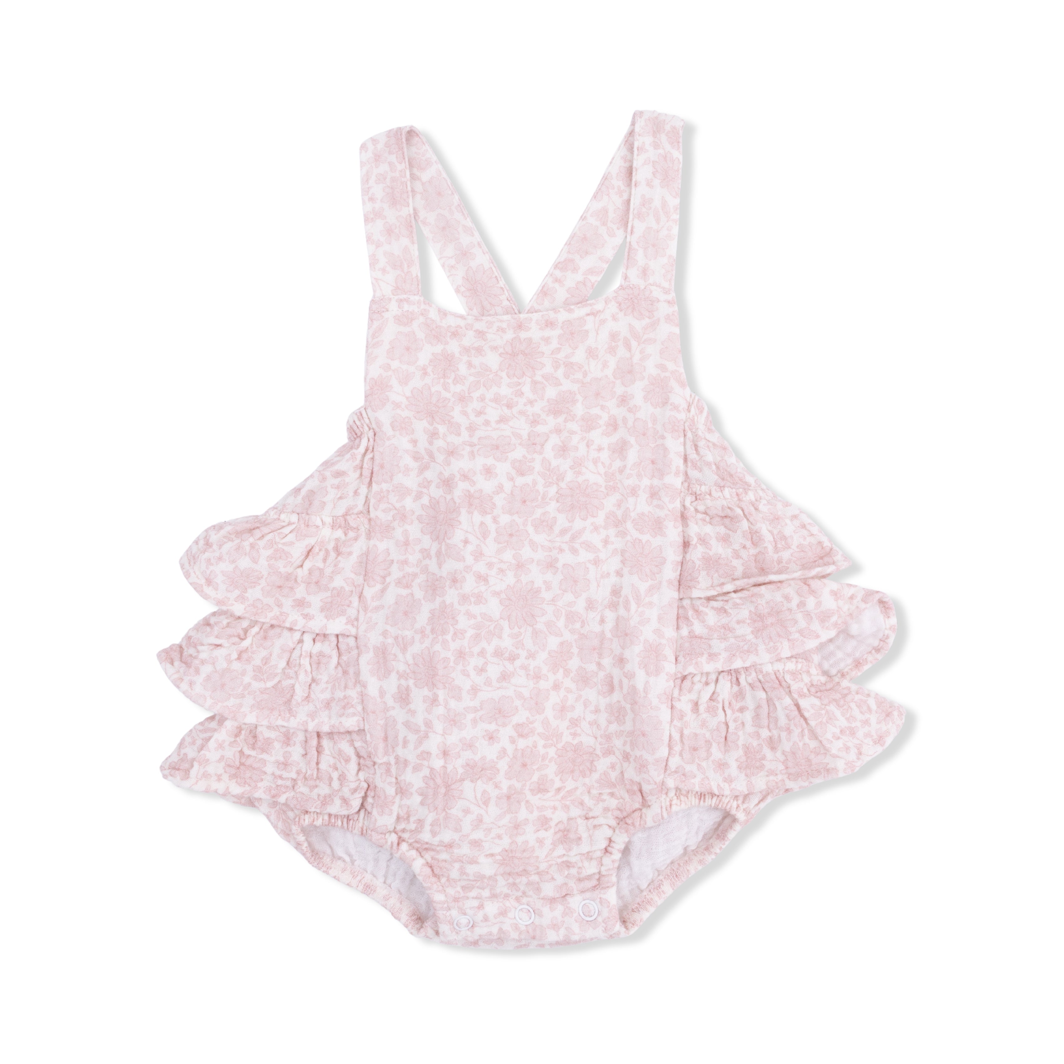 Harper Floral - Ruffle Sunsuit-Angel Dear