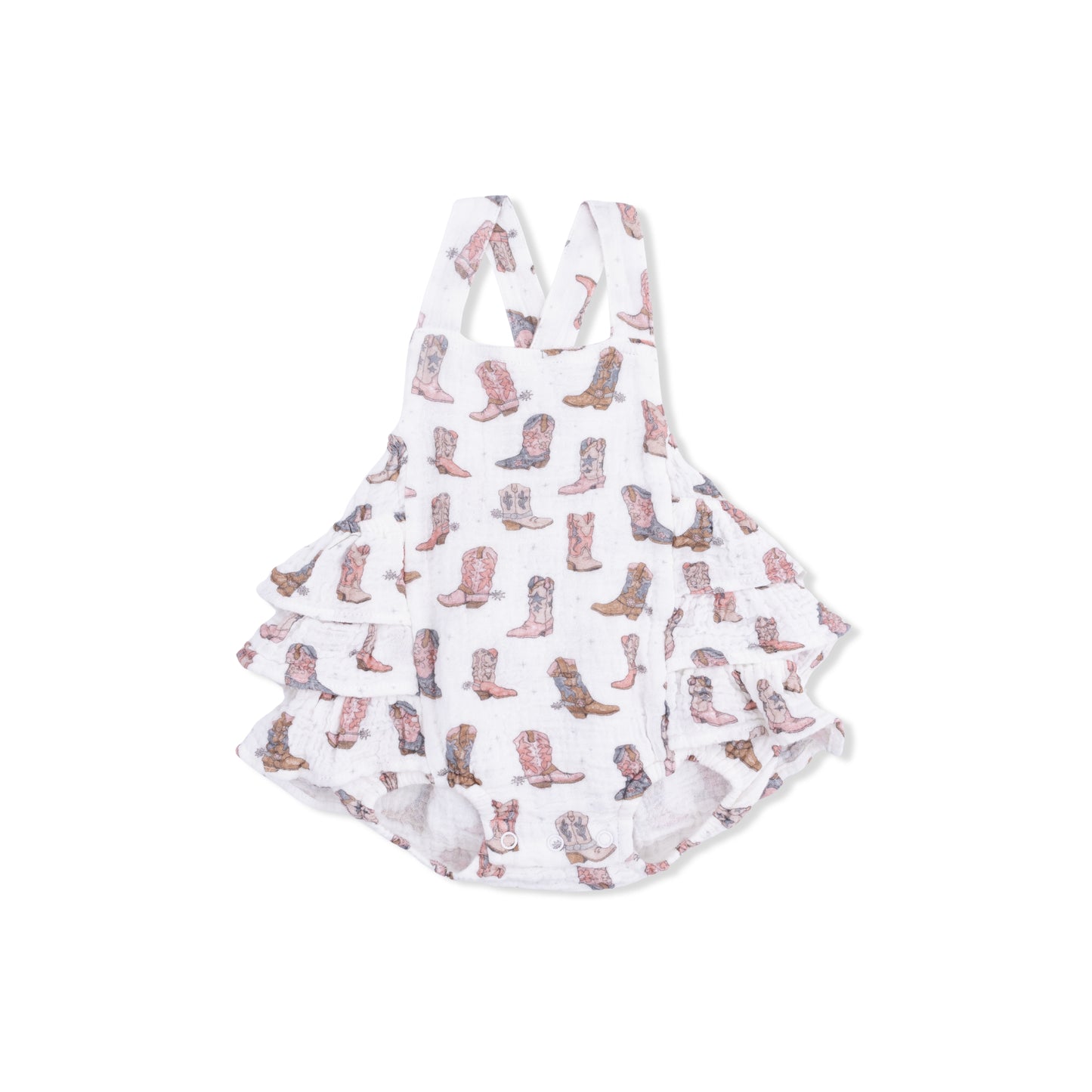 Cowgirl Boots - Ruffle Sunsuit-Angel Dear