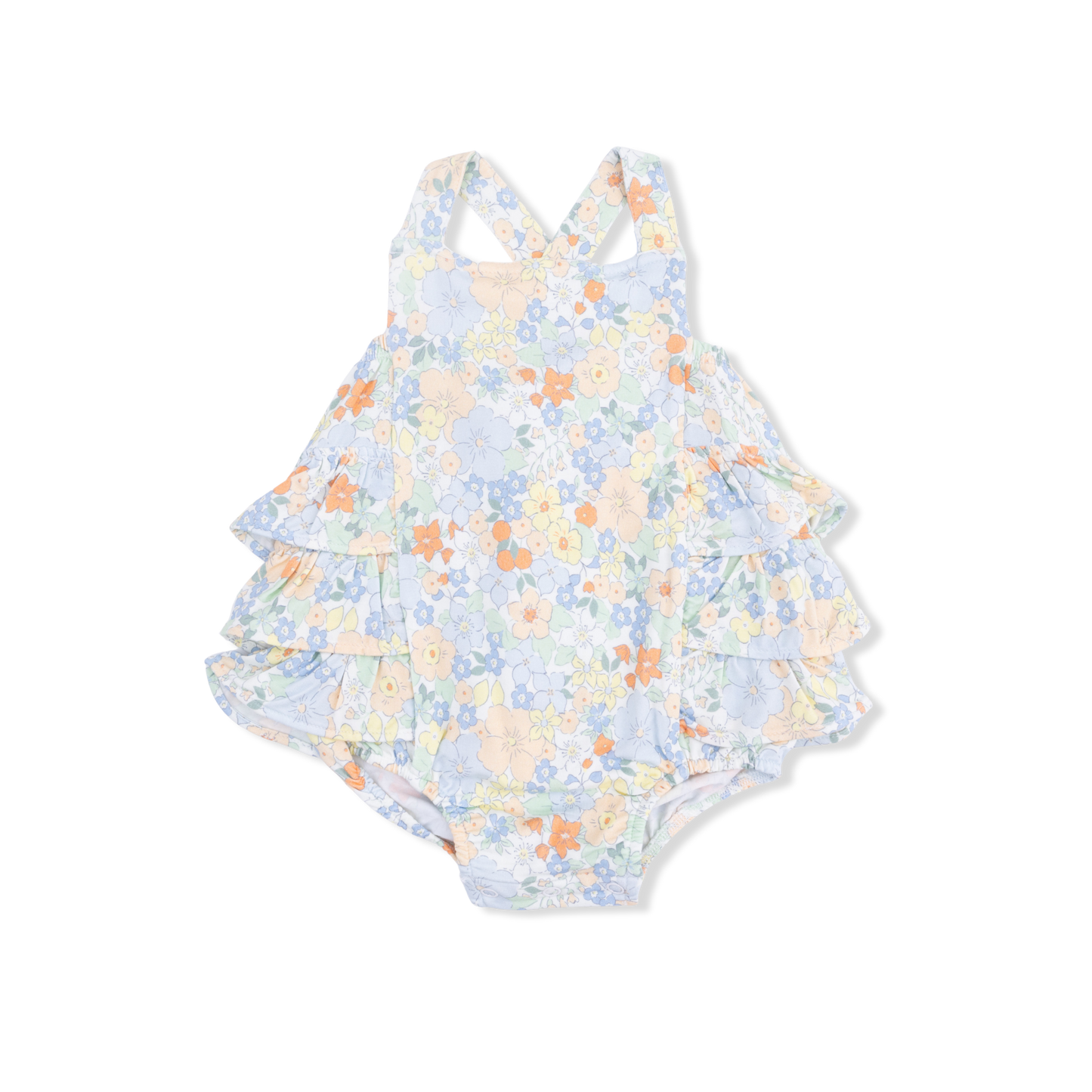 Georgia Floral - Ruffle Sunsuit-Angel Dear