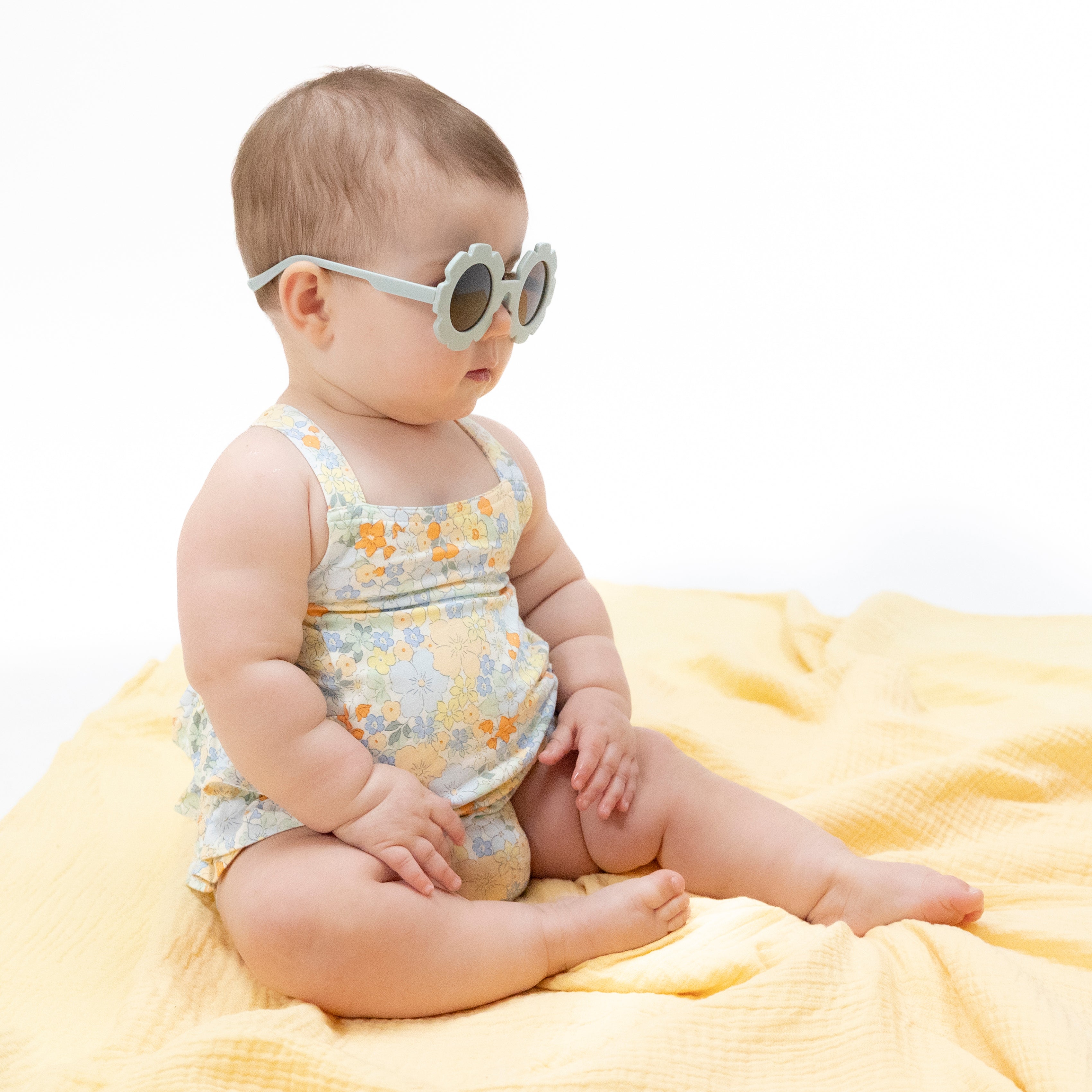 Georgia Floral - Ruffle Sunsuit-Angel Dear