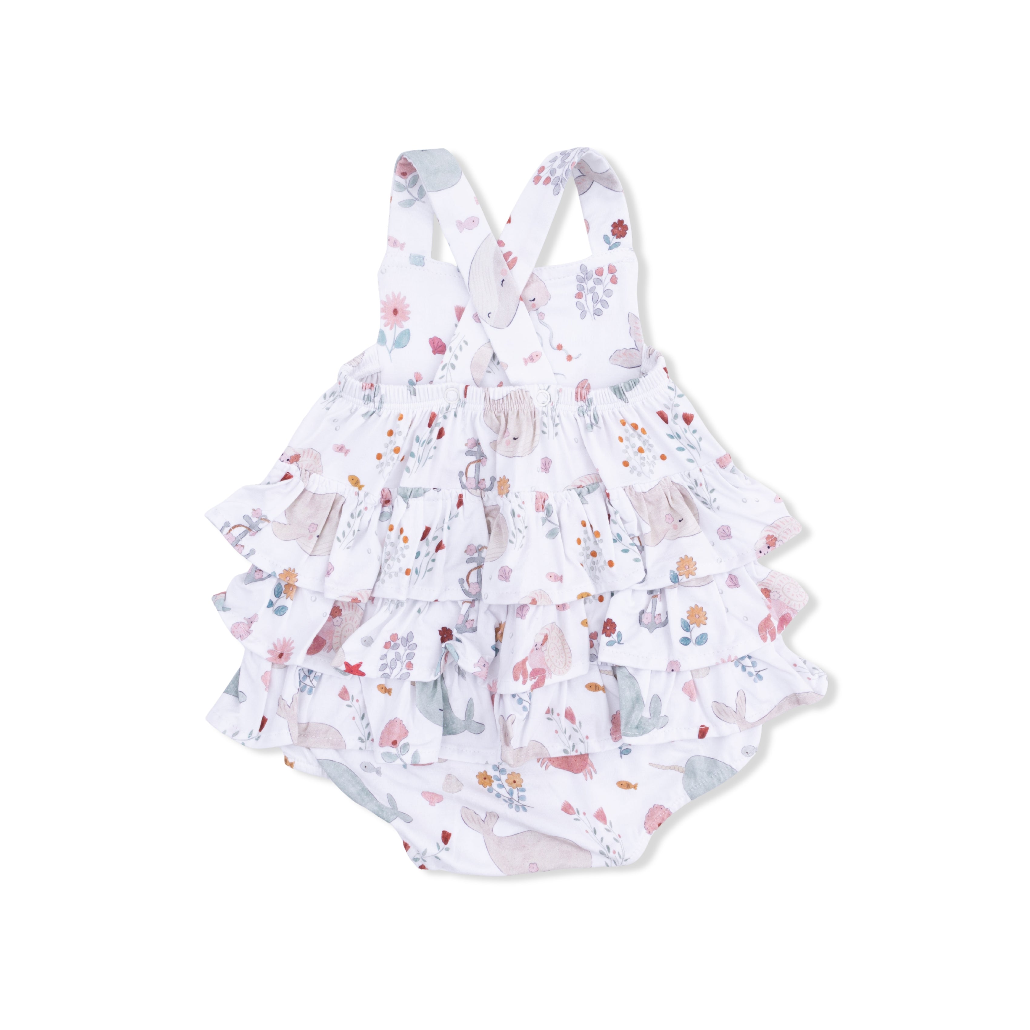 Garden Sea Creatures - Ruffle Sunsuit-Angel Dear