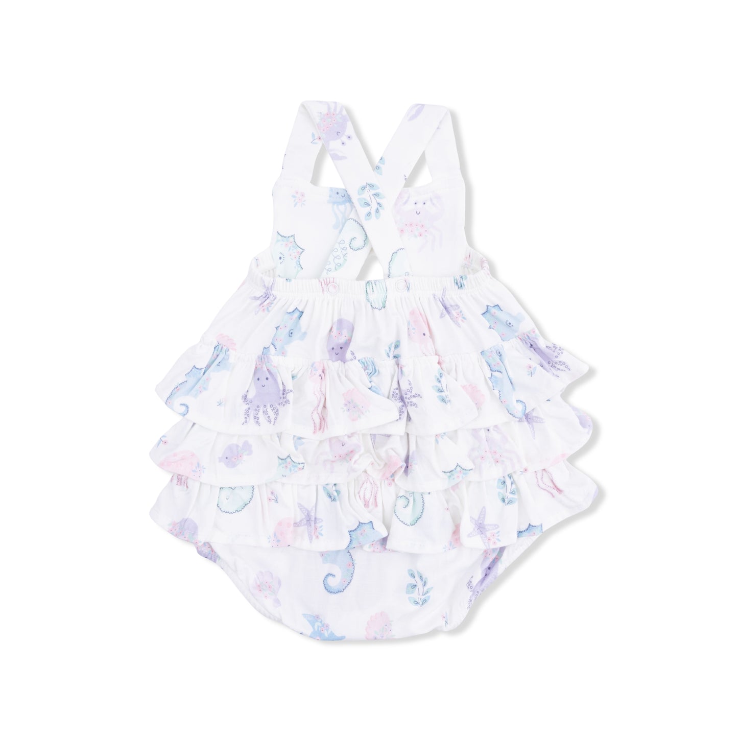 Floral Sea Creatures - Ruffle Sunsuit-Angel Dear