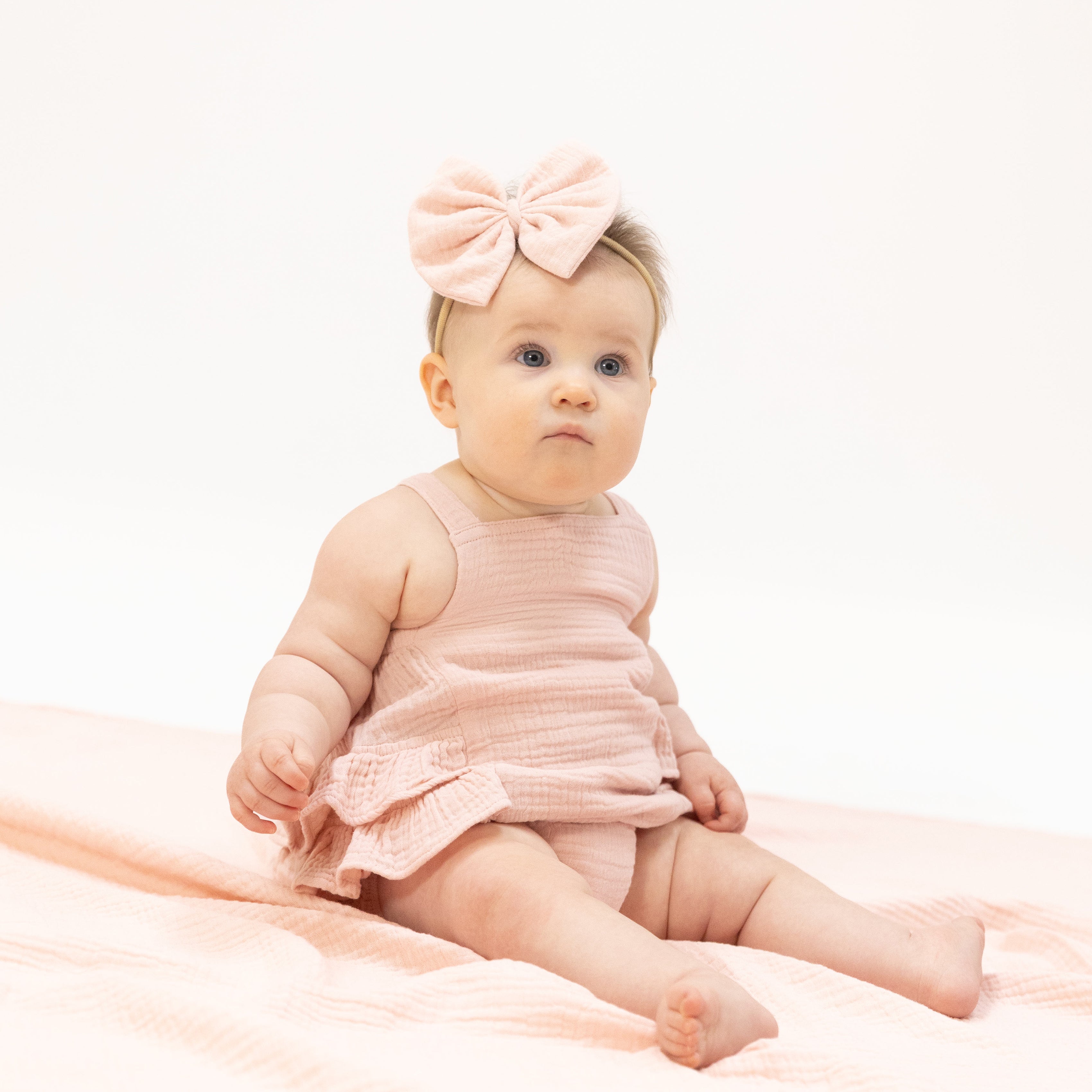 Solid Muslin Lotus - Ruffle Sunsuit-Angel Dear