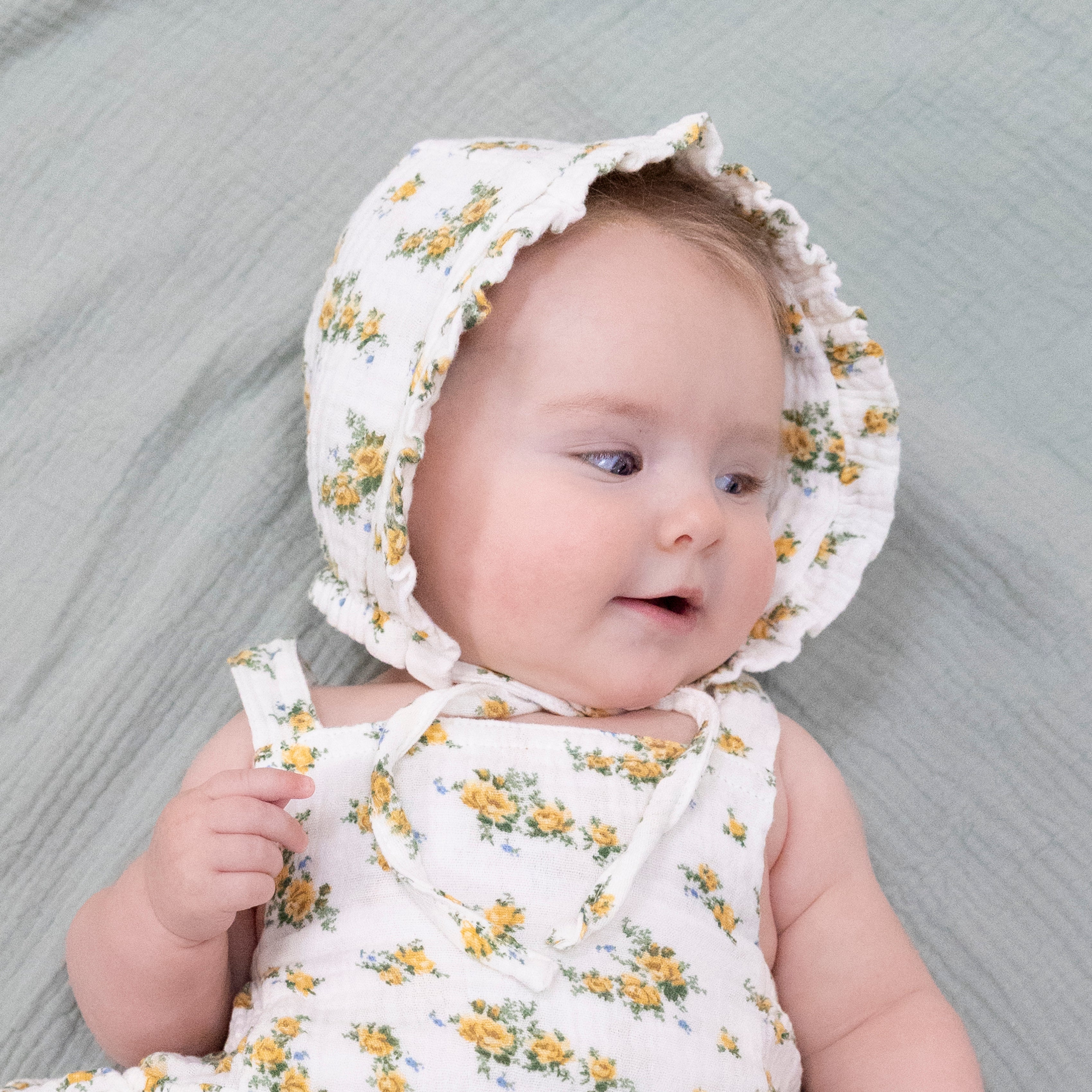 Sunshine Roses - Ruffle Bonnet-Angel Dear