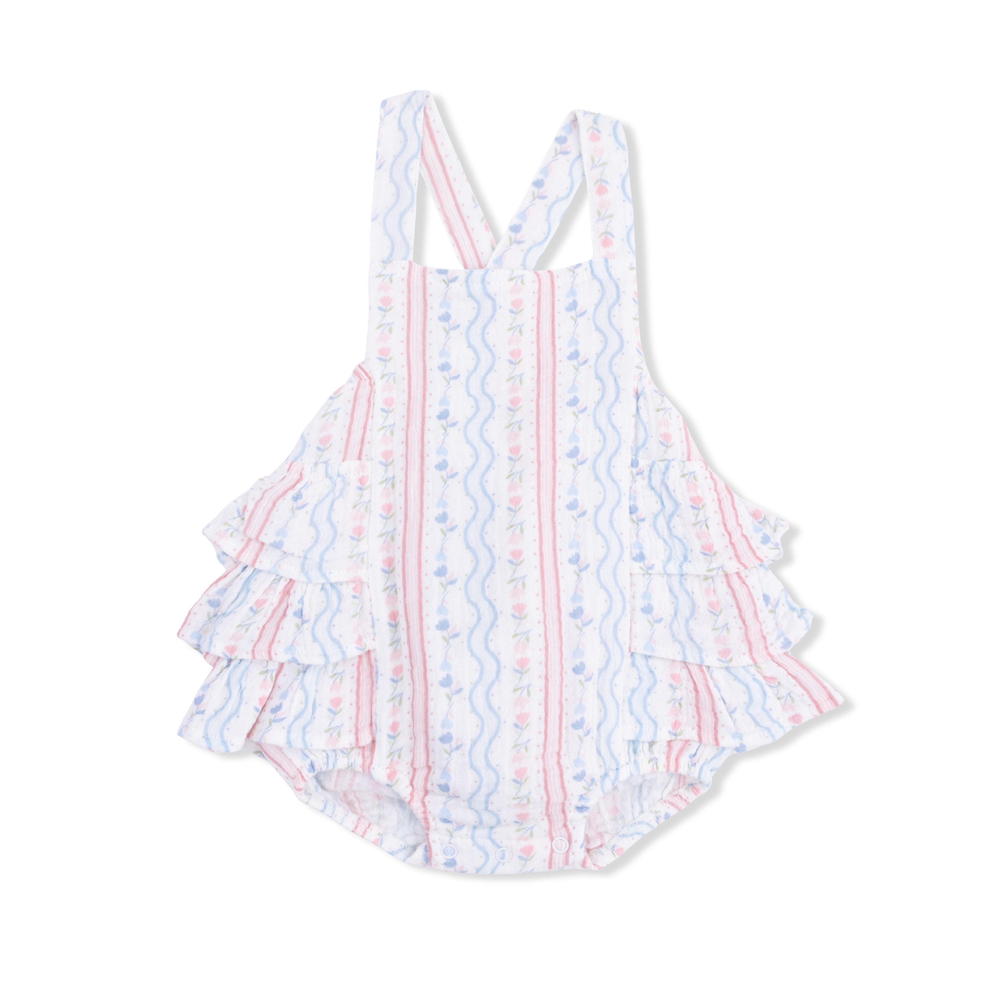 Tulip Stripe - Ruffle Sunsuit-Angel Dear