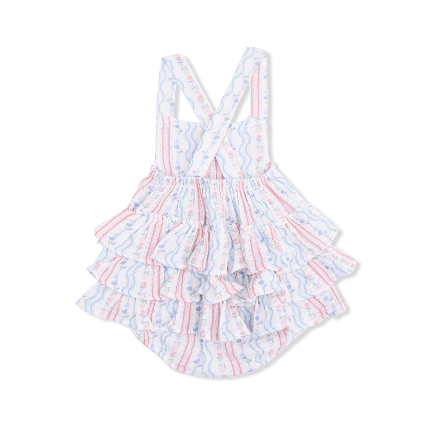 Tulip Stripe - Ruffle Sunsuit-Angel Dear
