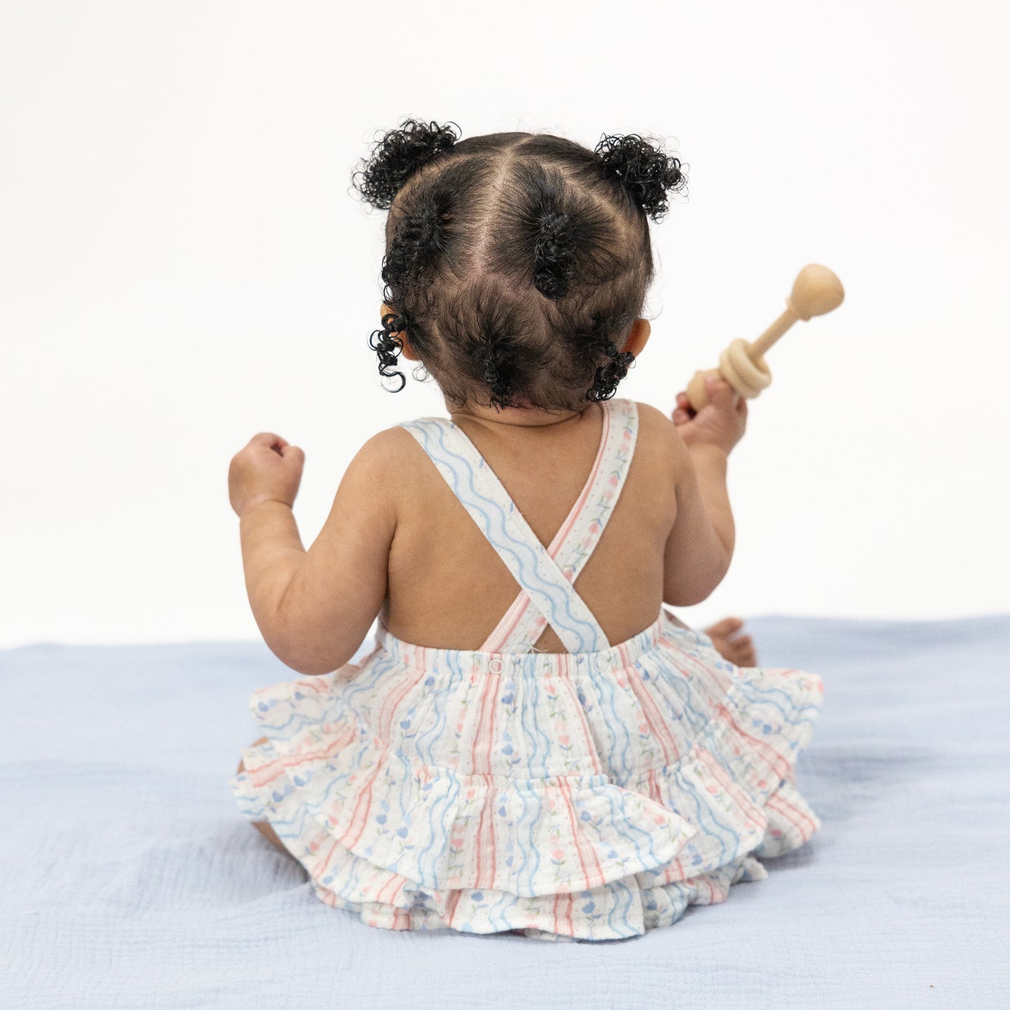 Tulip Stripe - Ruffle Sunsuit-Angel Dear