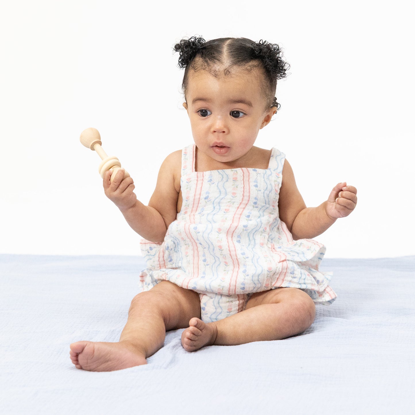 Tulip Stripe - Ruffle Sunsuit-Angel Dear