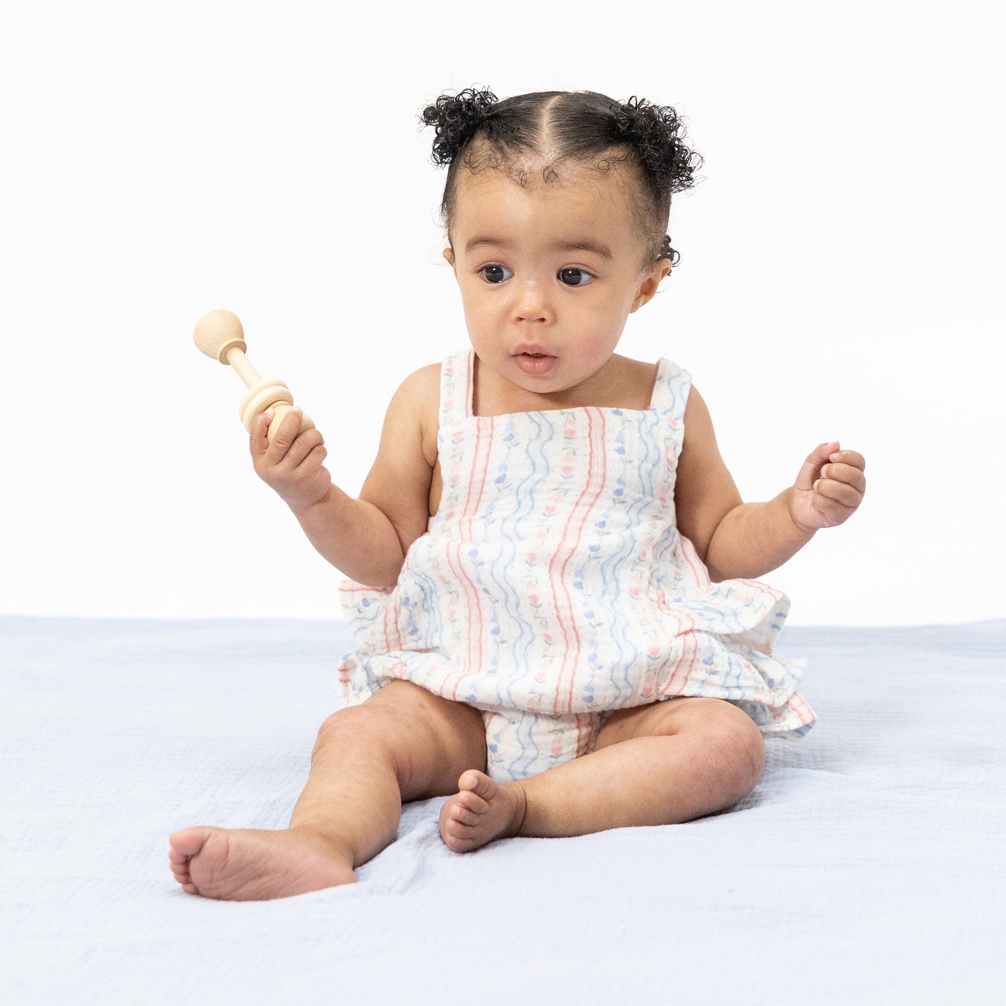 Tulip Stripe - Ruffle Sunsuit-Angel Dear