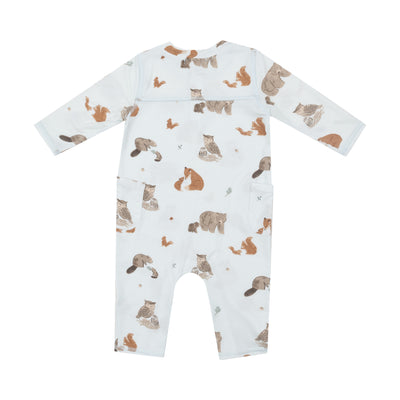 Uni Romper - Mixed Woodland Animals Blue-Angel Dear