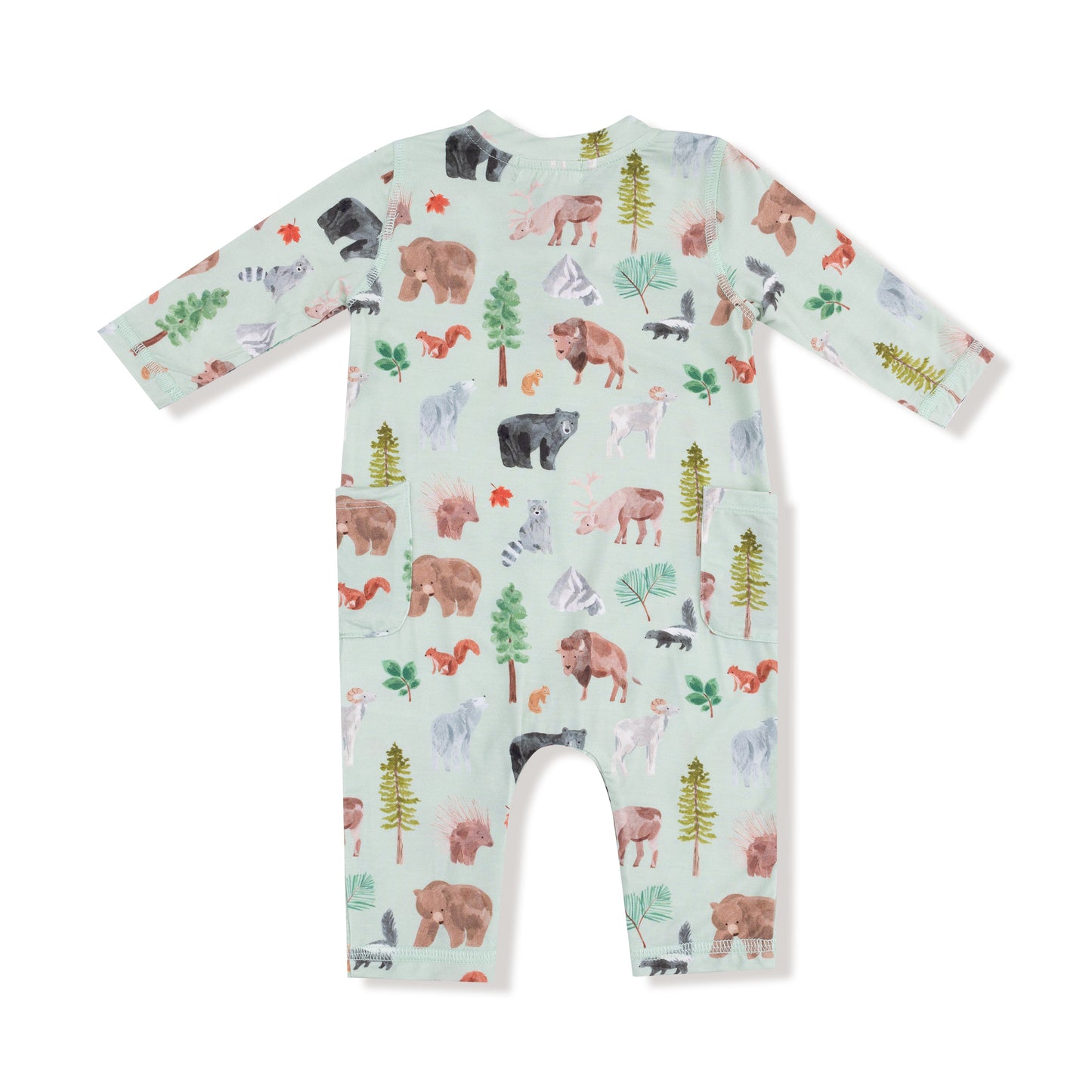 Uni Romper in our  American Woodland Animals print from Angel Dear