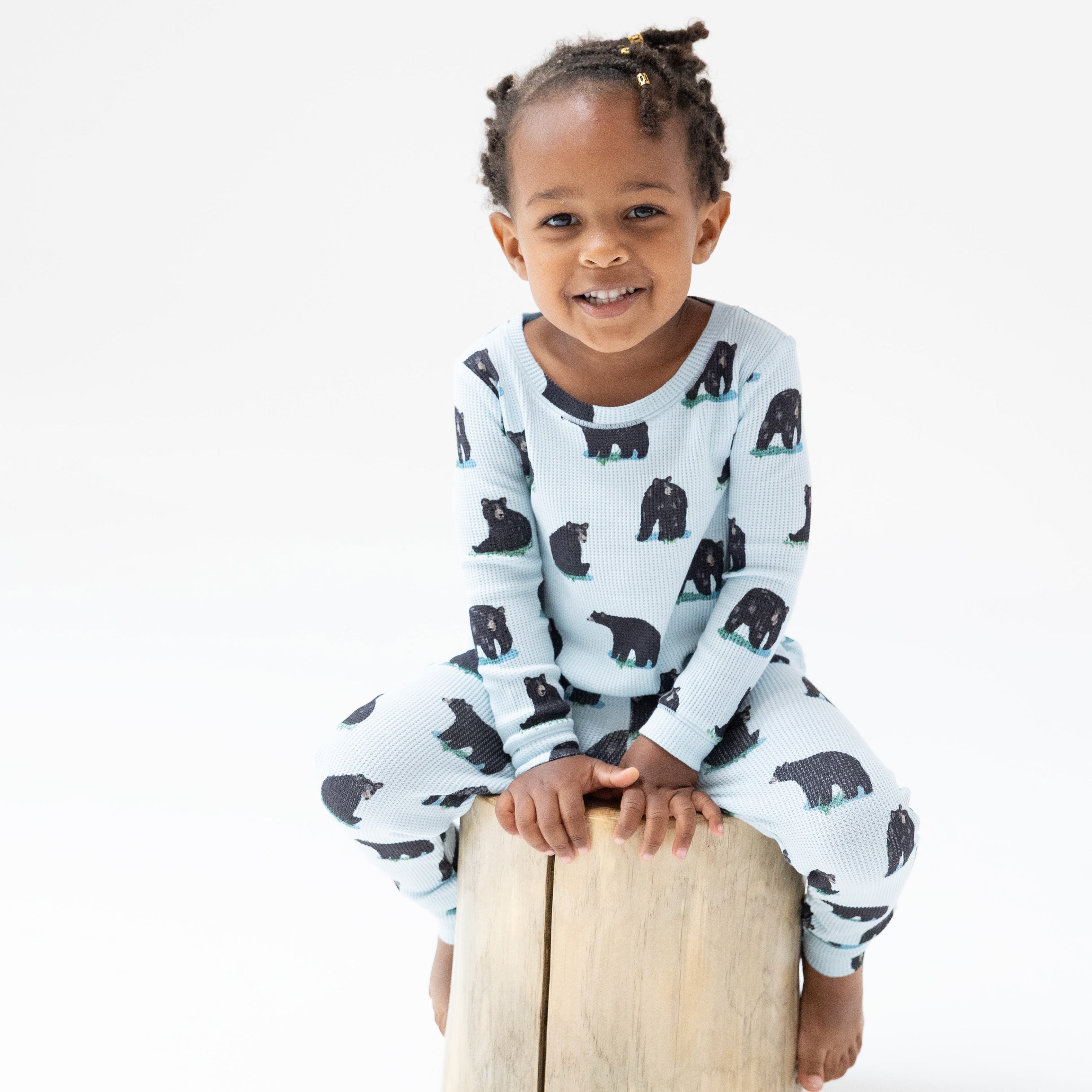 Long Sleeve Loungewear Set in our  Black Bears print from Angel Dear
