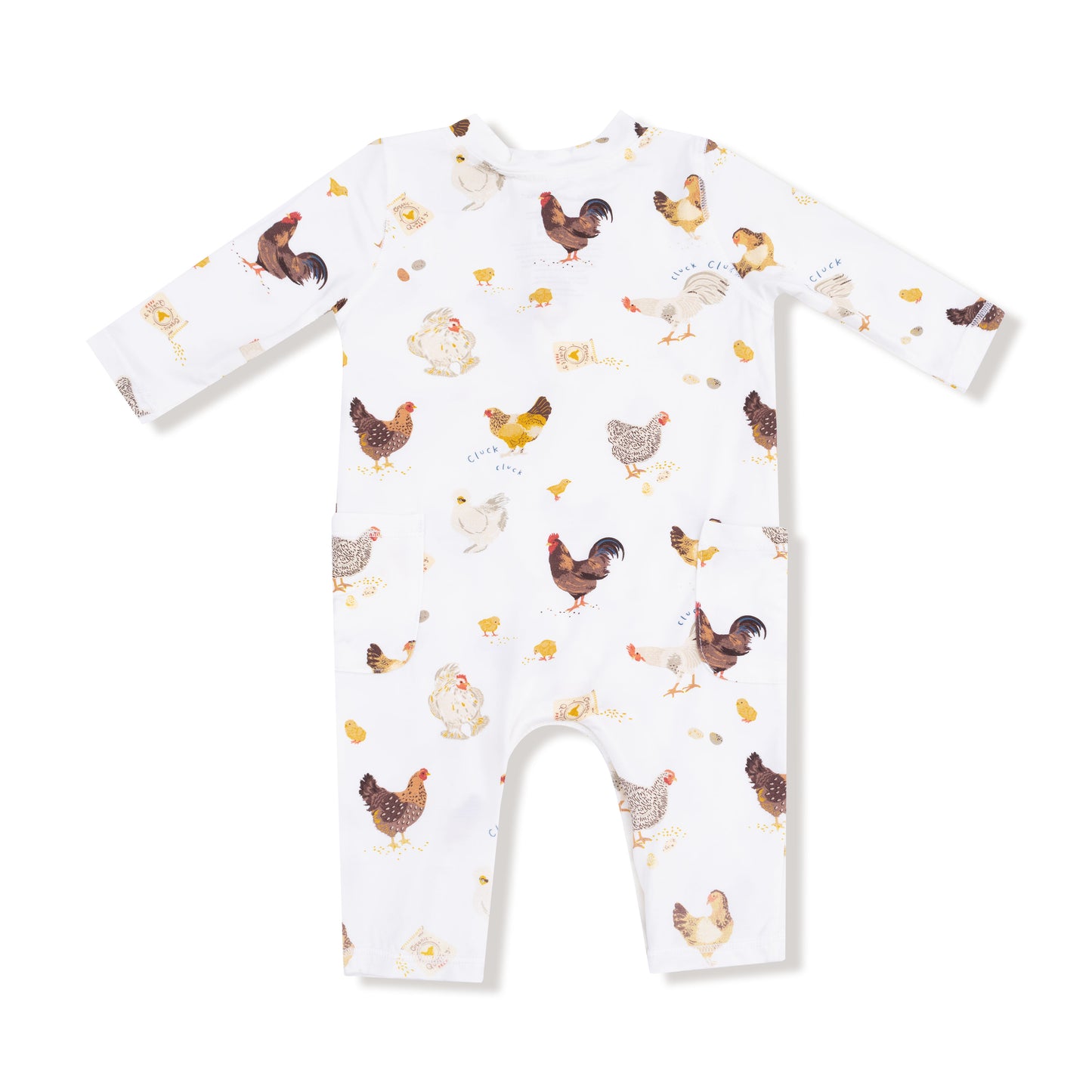Uni Romper in our  Collector Chickens - Unisex print from Angel Dear
