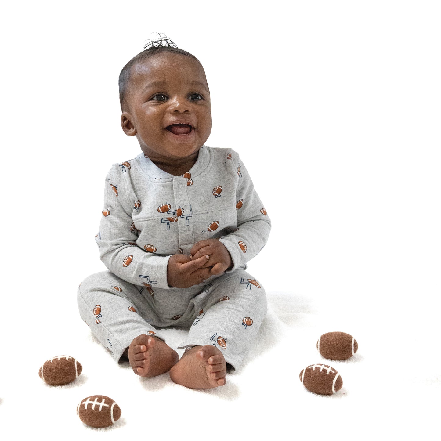 Uni Romper in our  Football Field Goal print from Angel Dear