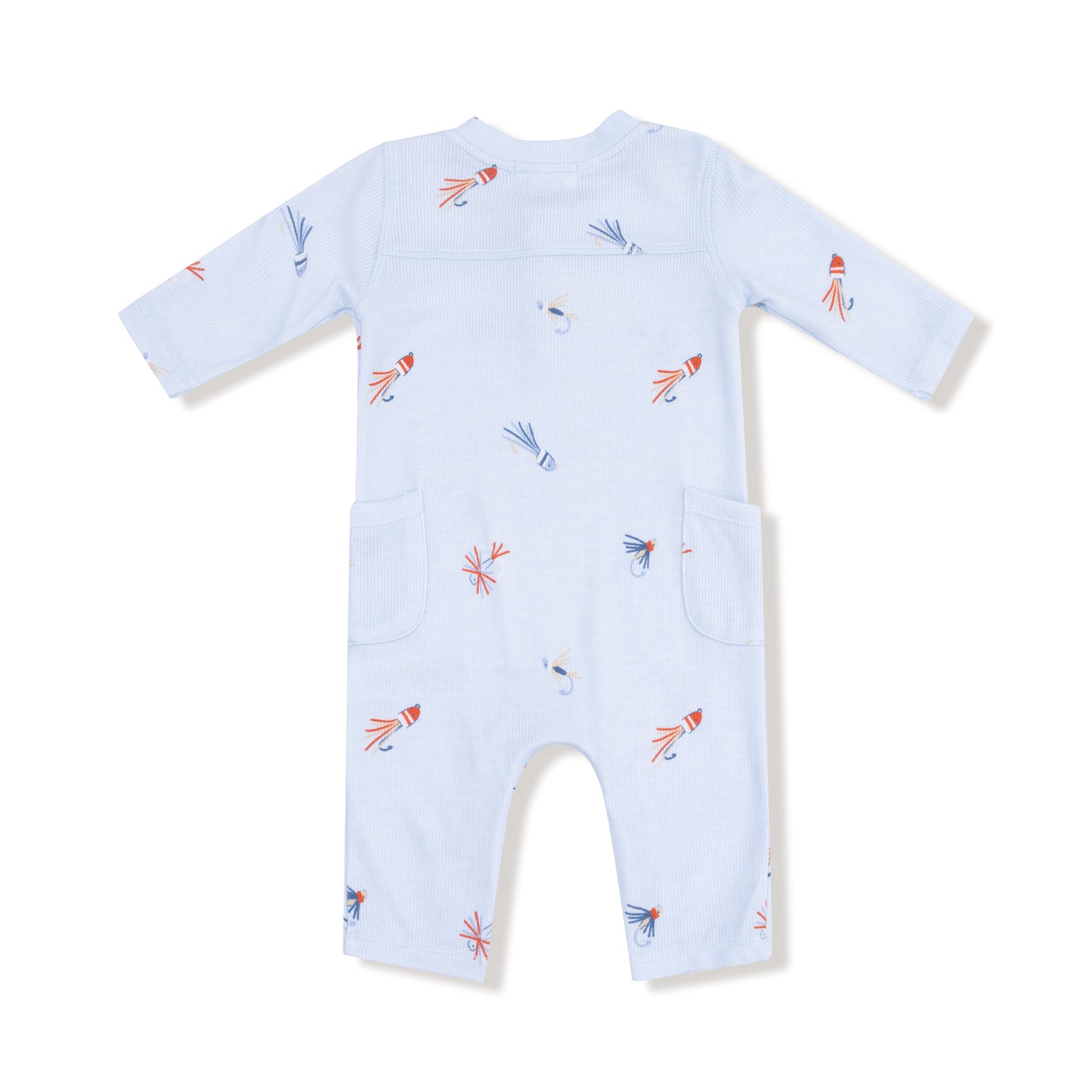 Uni Romper in our  Fly Fishing Lures print from Angel Dear