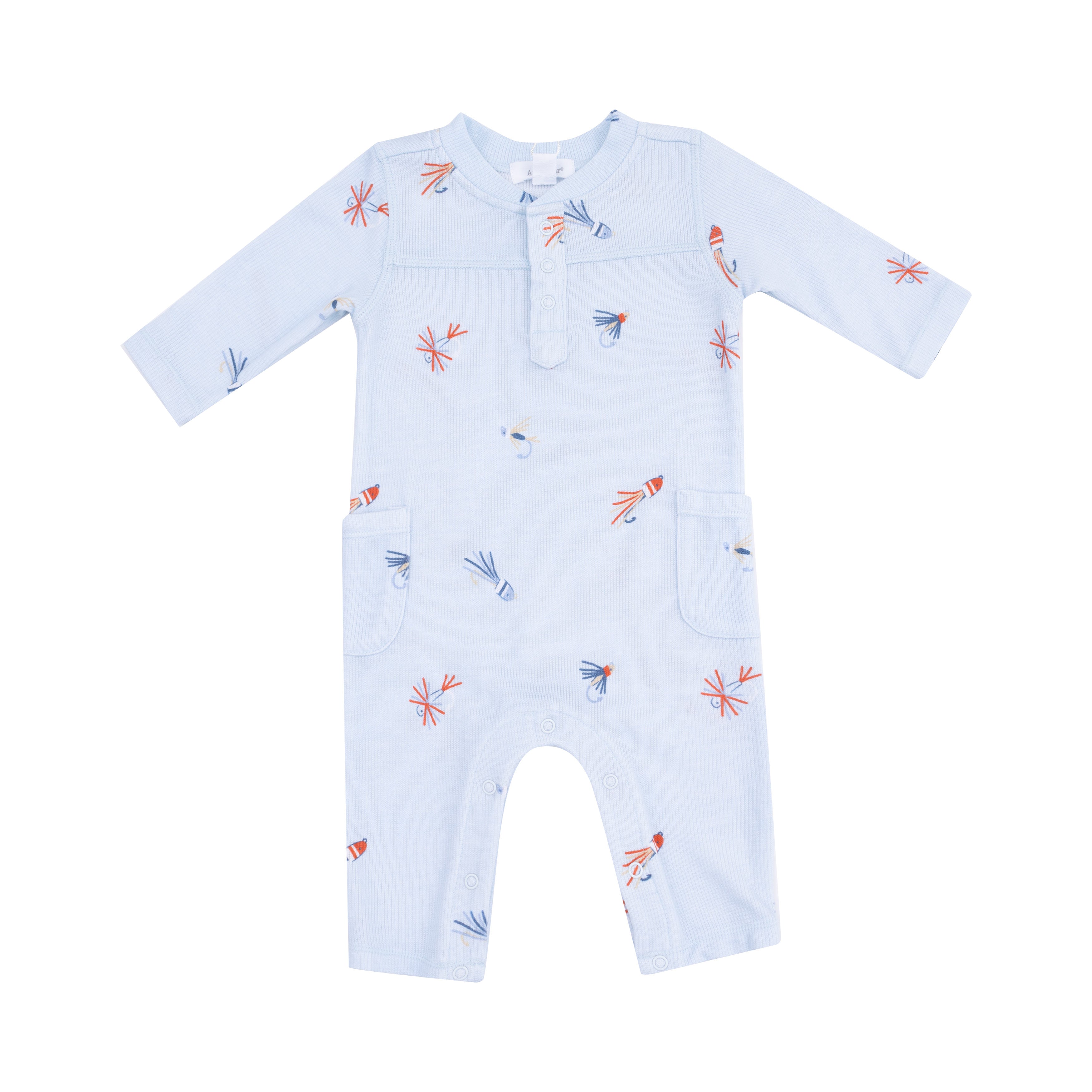 Uni Romper in our  Fly Fishing Lures print from Angel Dear