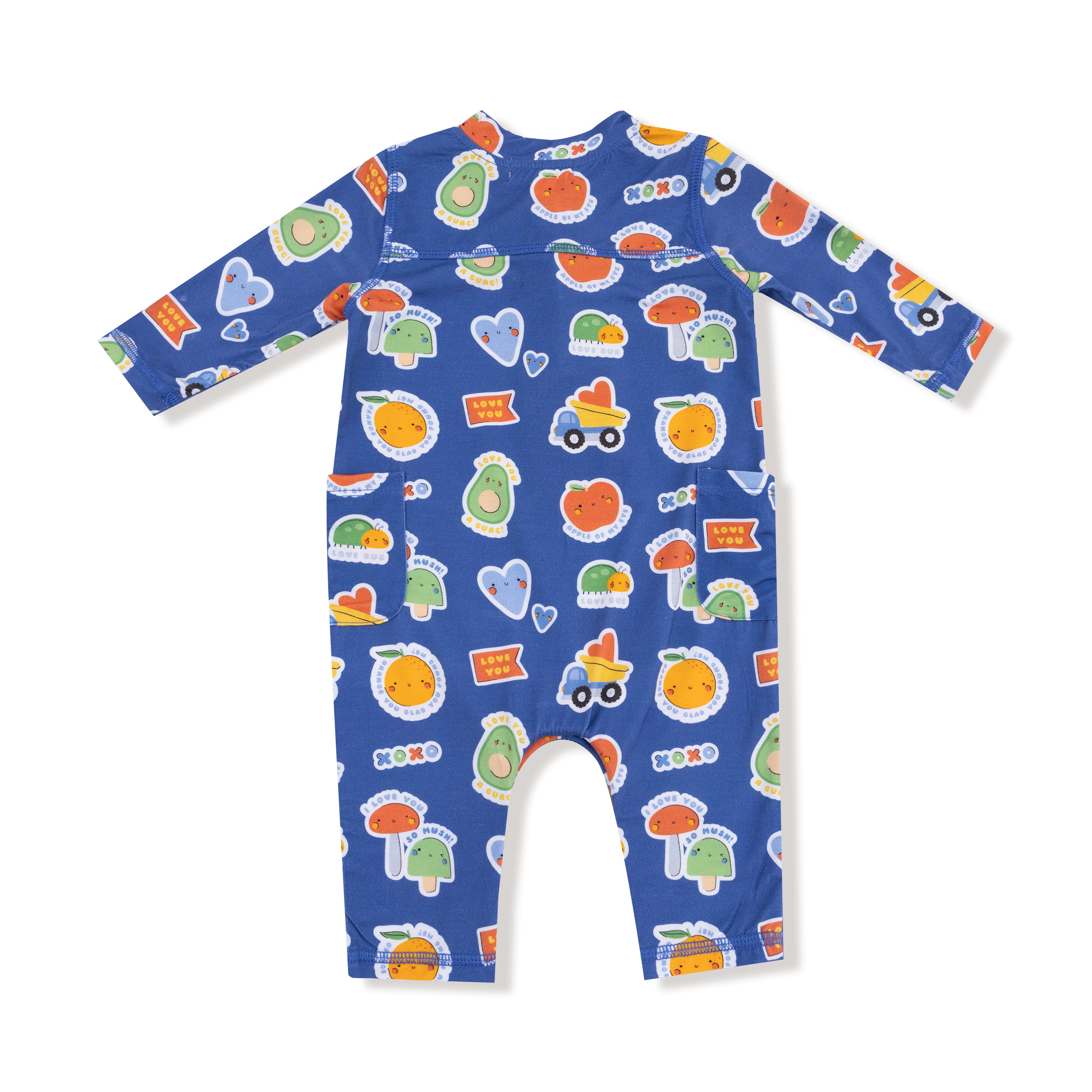 Uni Romper in our  My Funny Valentine - Blue print from Angel Dear